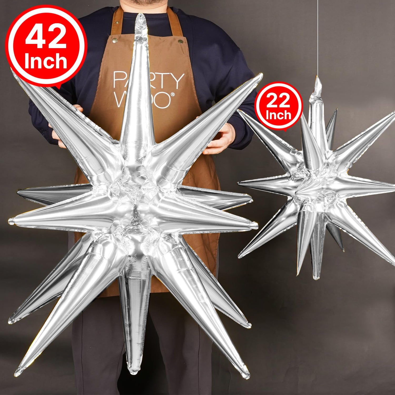 Silver-LG02 Foil Balloons 2pcs (42 inch)