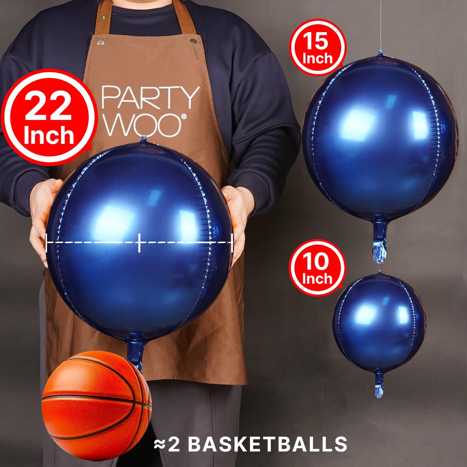 Blue-LG17 Foil Balloons 20pcs (10/15/20 inch)