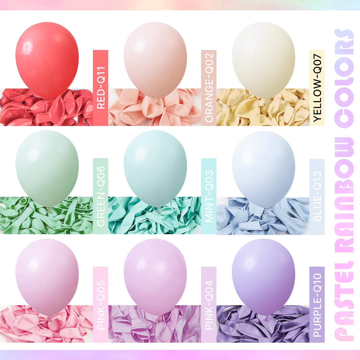 Mixed Color - Macaron Balloons 101pcs (12 inch)