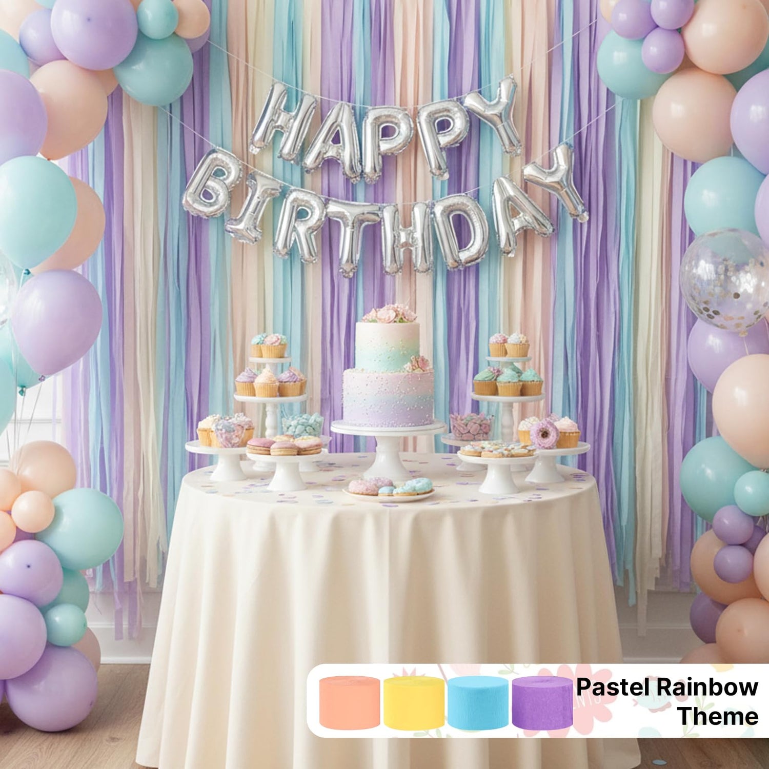 Mixed Color - Macaron Crepe Paper 6pcs