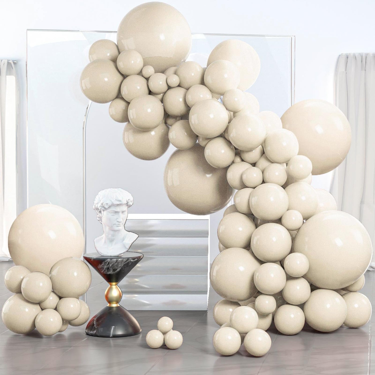 Sand White-F12 Balloons Arch Kit Garland 140pcs (5/10/12/18 inch)