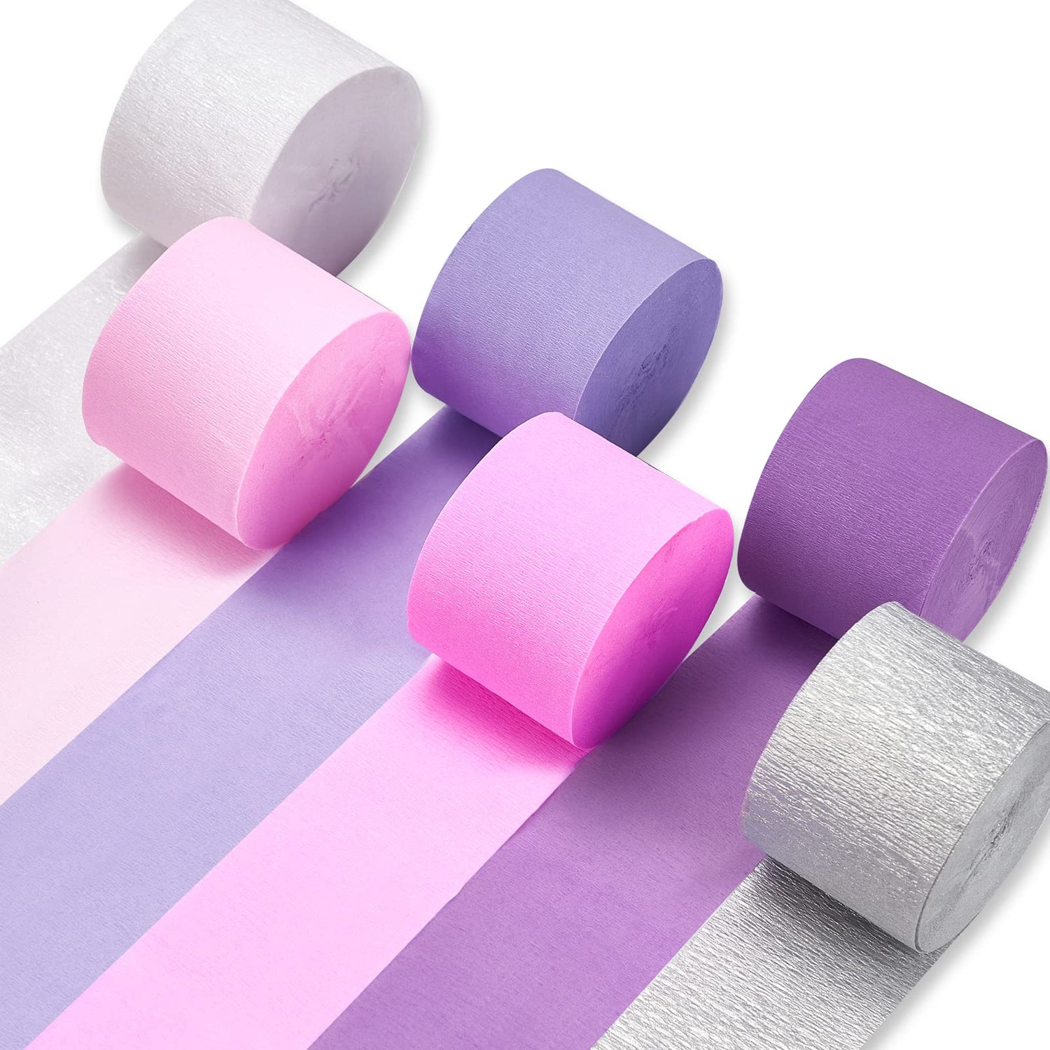 Pink & Purple Crepe Paper 6pcs