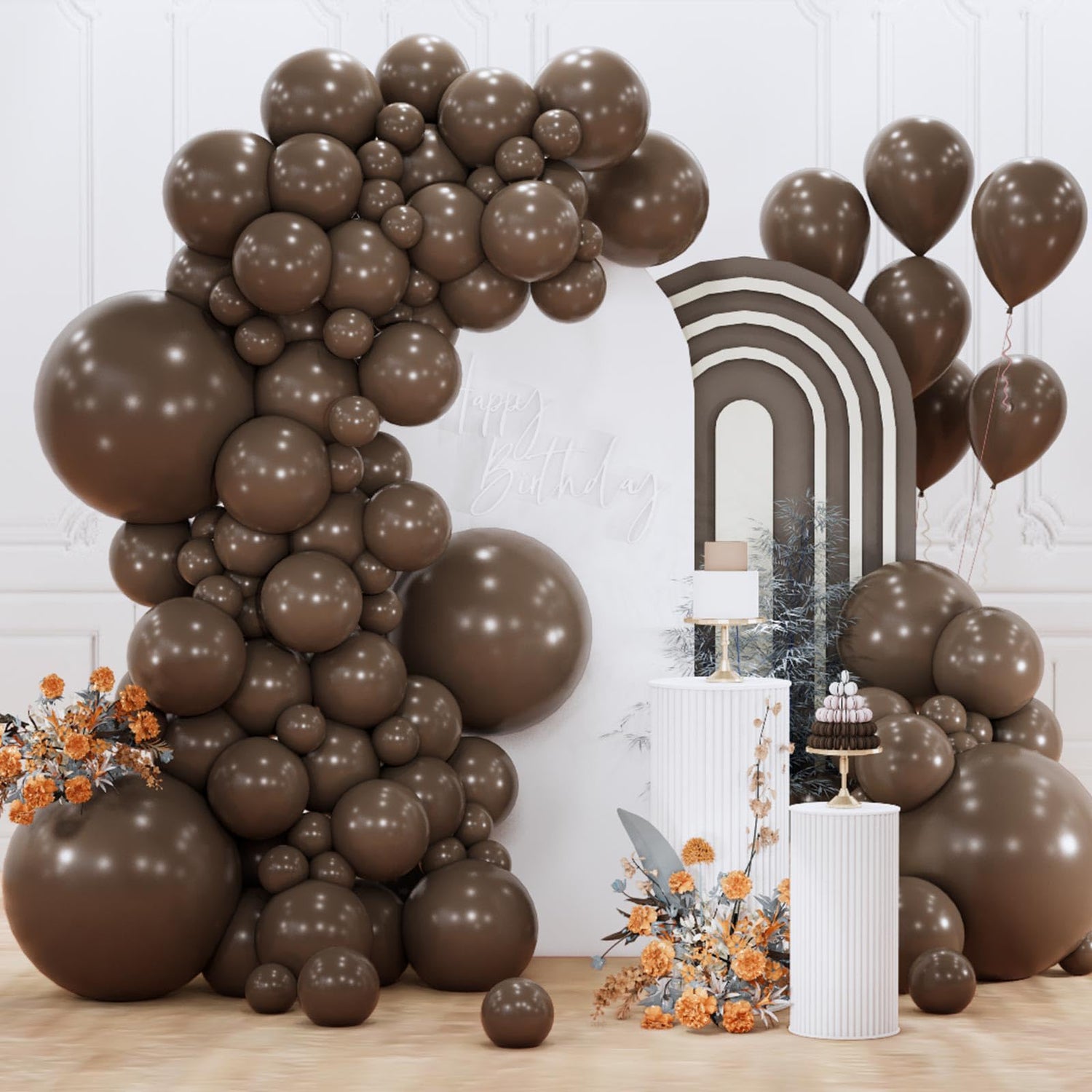 Brown-F20 Balloons Arch Kit Garland 152pcs (5/10/12/18 inch)
