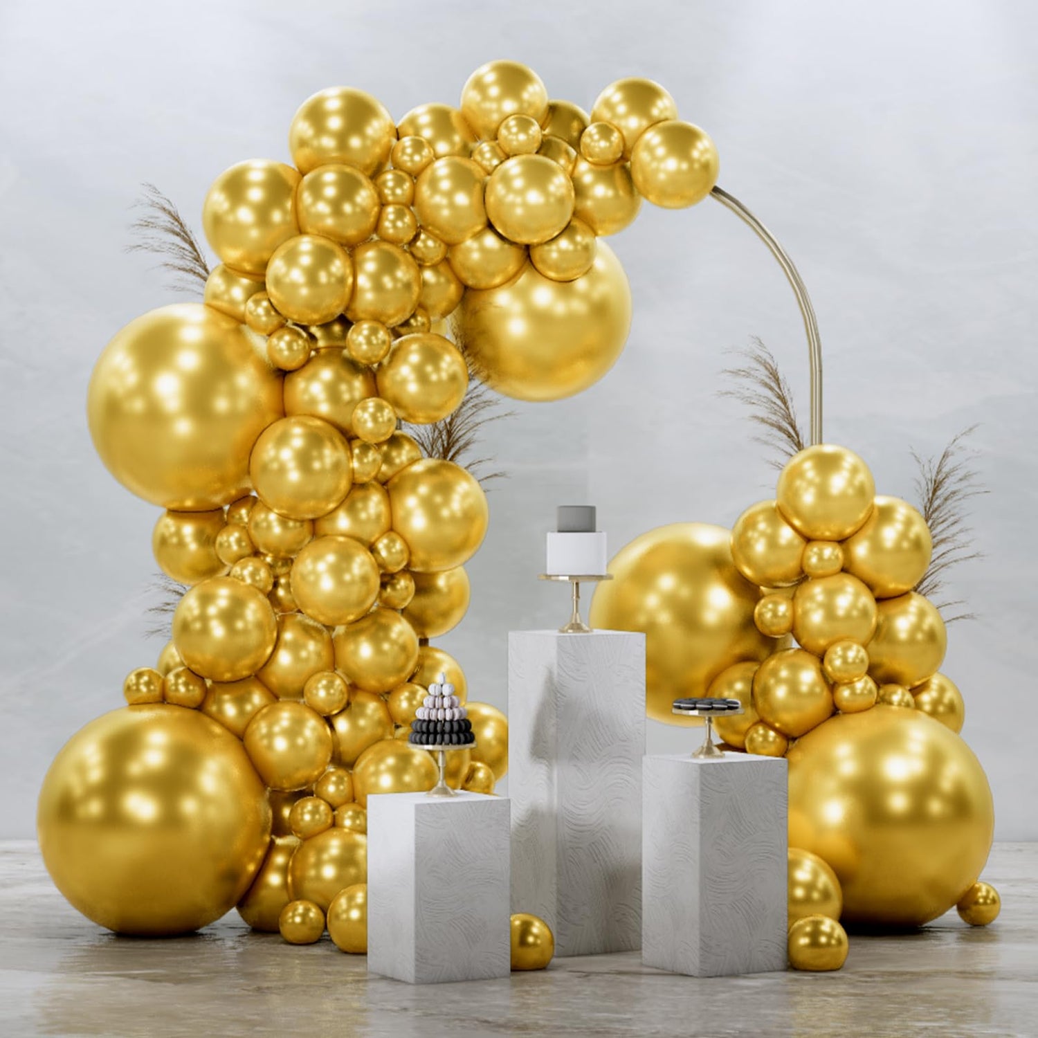 Gold-G101 Metallic Balloons Arch Kit Garland 145pcs (5/10/12/18 inch)