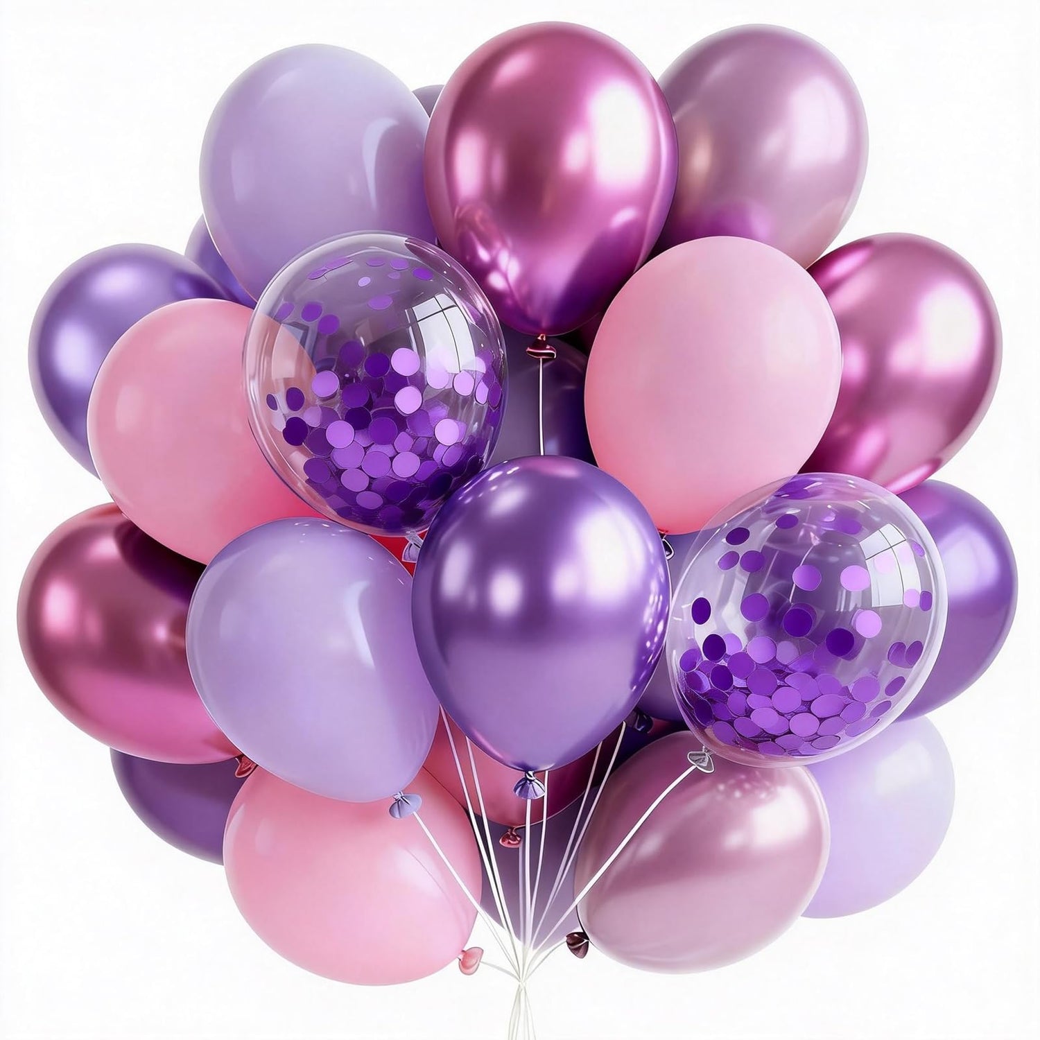 Pink & Purple Balloons 65pcs