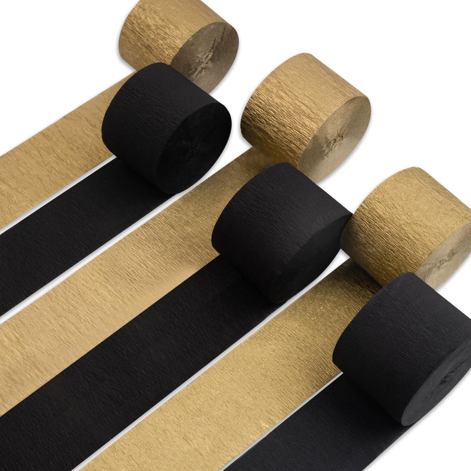 Black & Gold Crepe Paper 6pcs