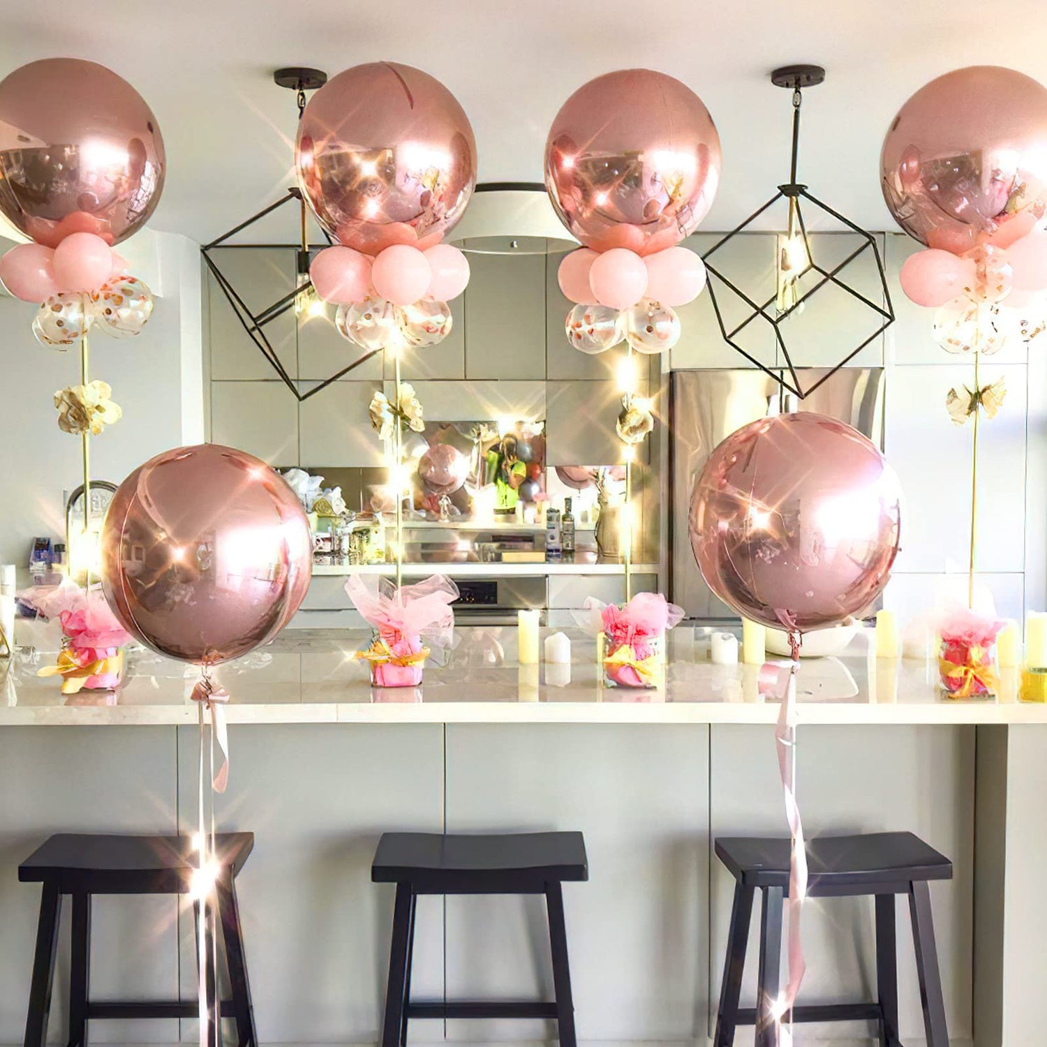 Rose Gold-LG03 Foil Balloons 6pcs (22 inch)