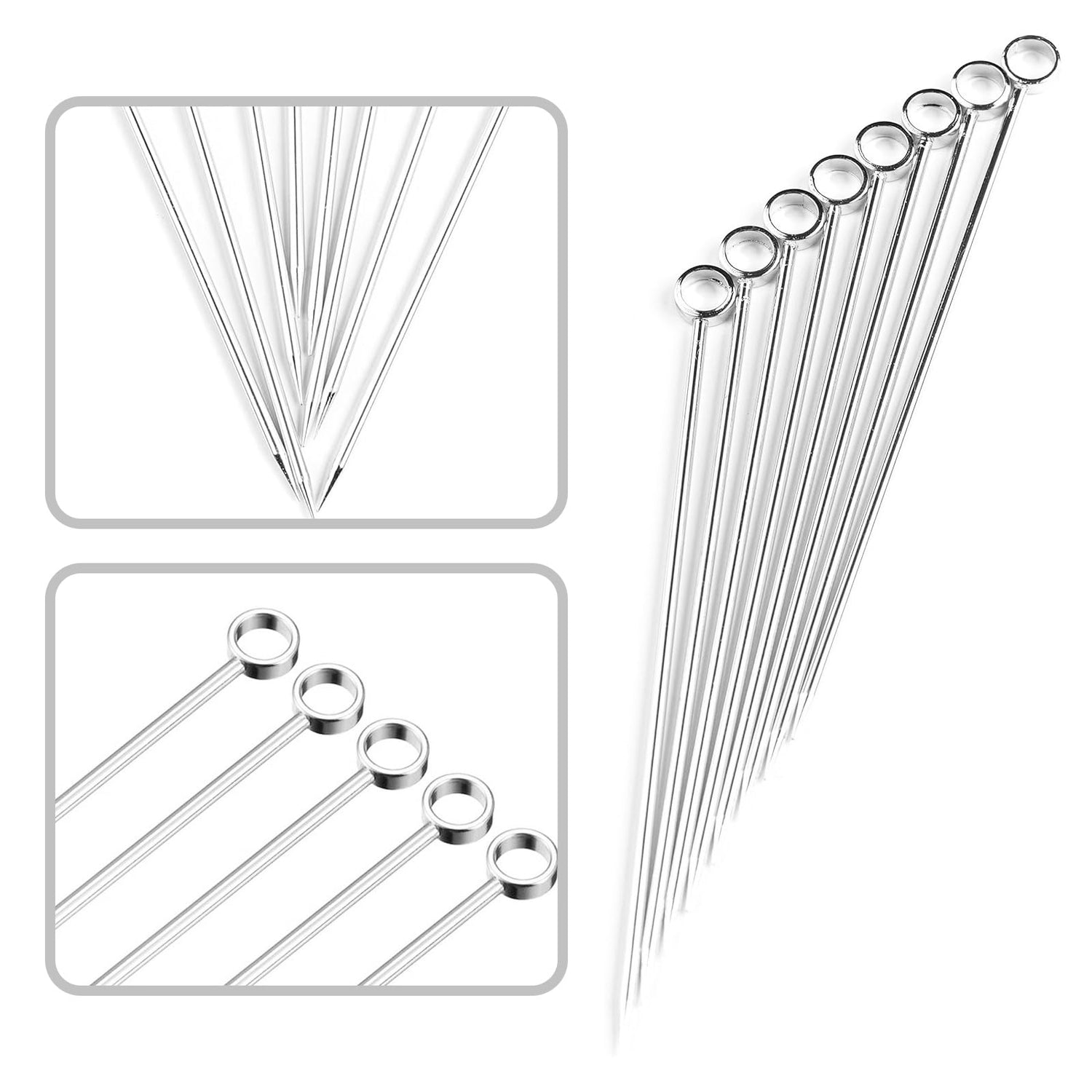 Silver-LG02 Cocktail Picks (Stainless Steel) 8pcs