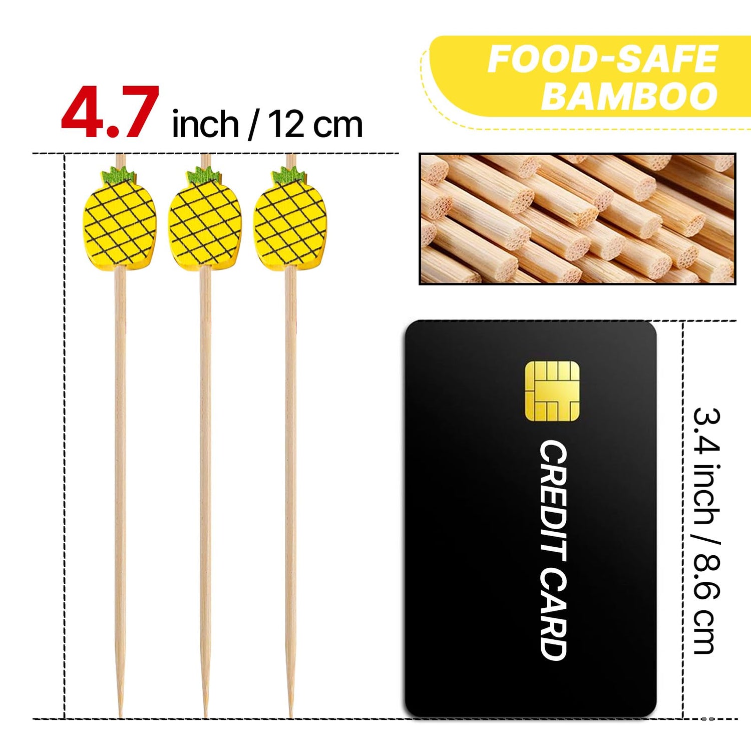 Yellow Cocktail Picks (Bamboo) 100pcs