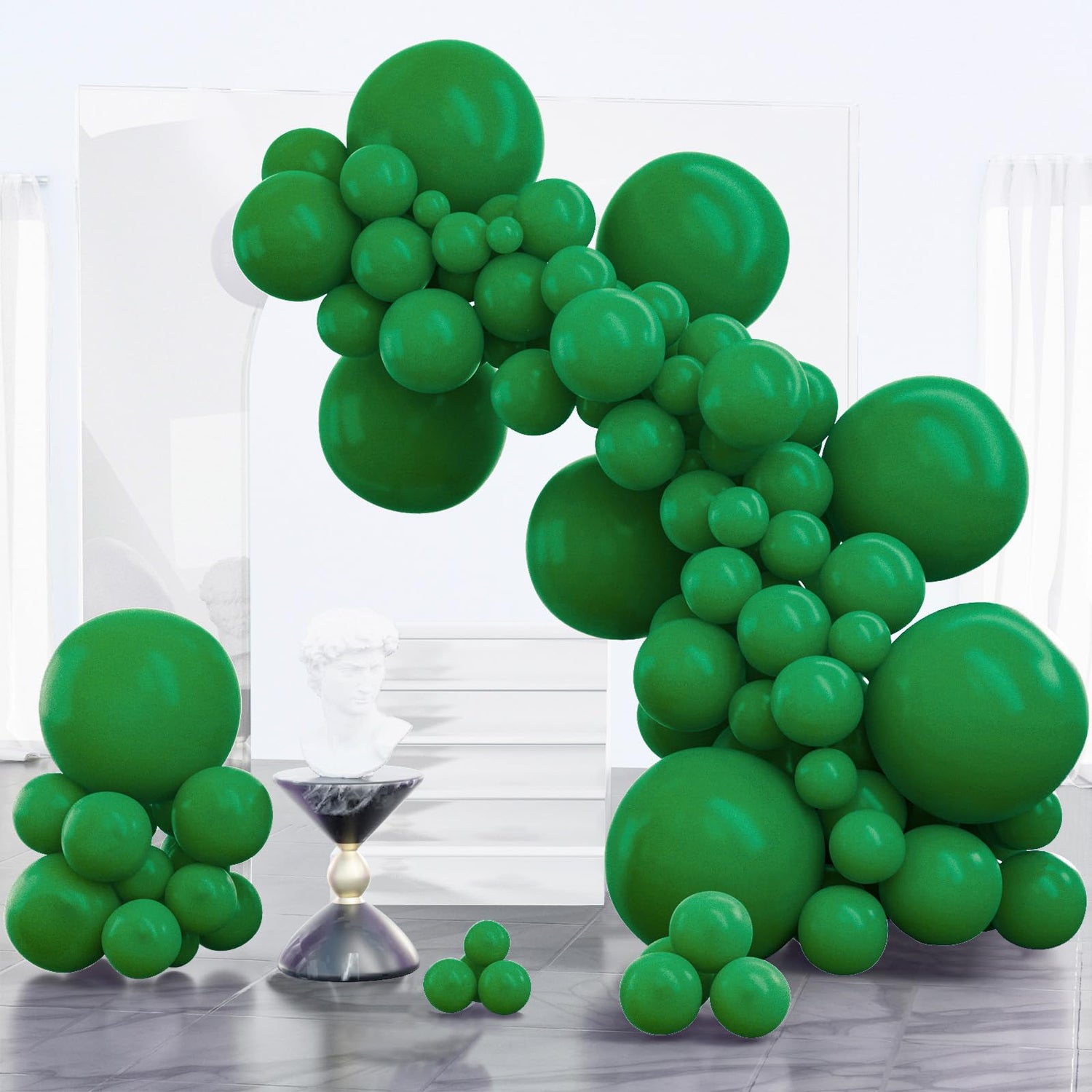 PartyWoo Dark Green Balloons 100pcs Different Sizes of 18 12 10 5 Inch Emerald Hunter Forest Green Balloon Arch Kit for Birthday Christmas Graduation Dinosaur Jungle Theme Party Decorations Green-Y56
