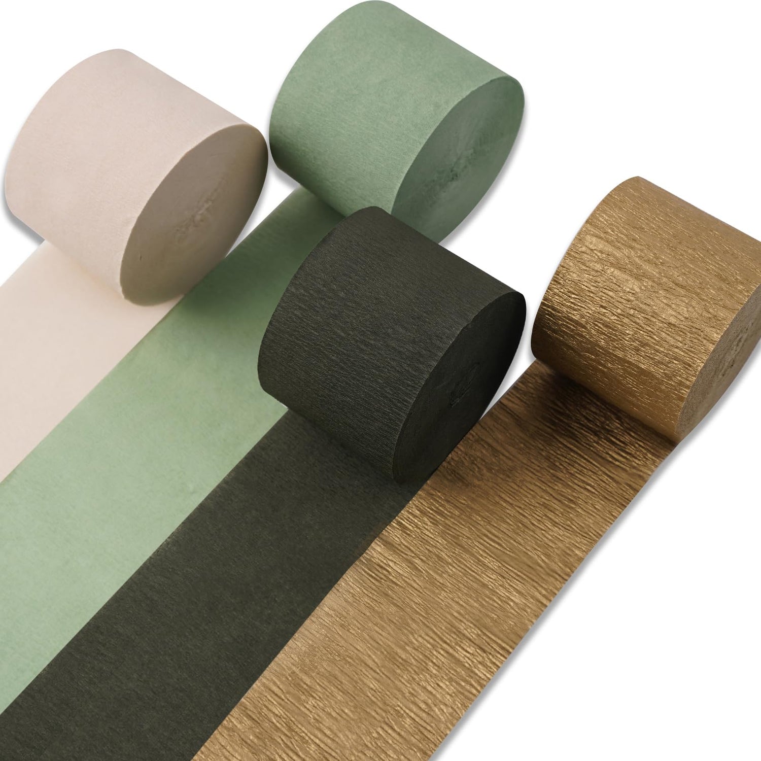 Vintage Green Ombre Crepe Paper 4pcs