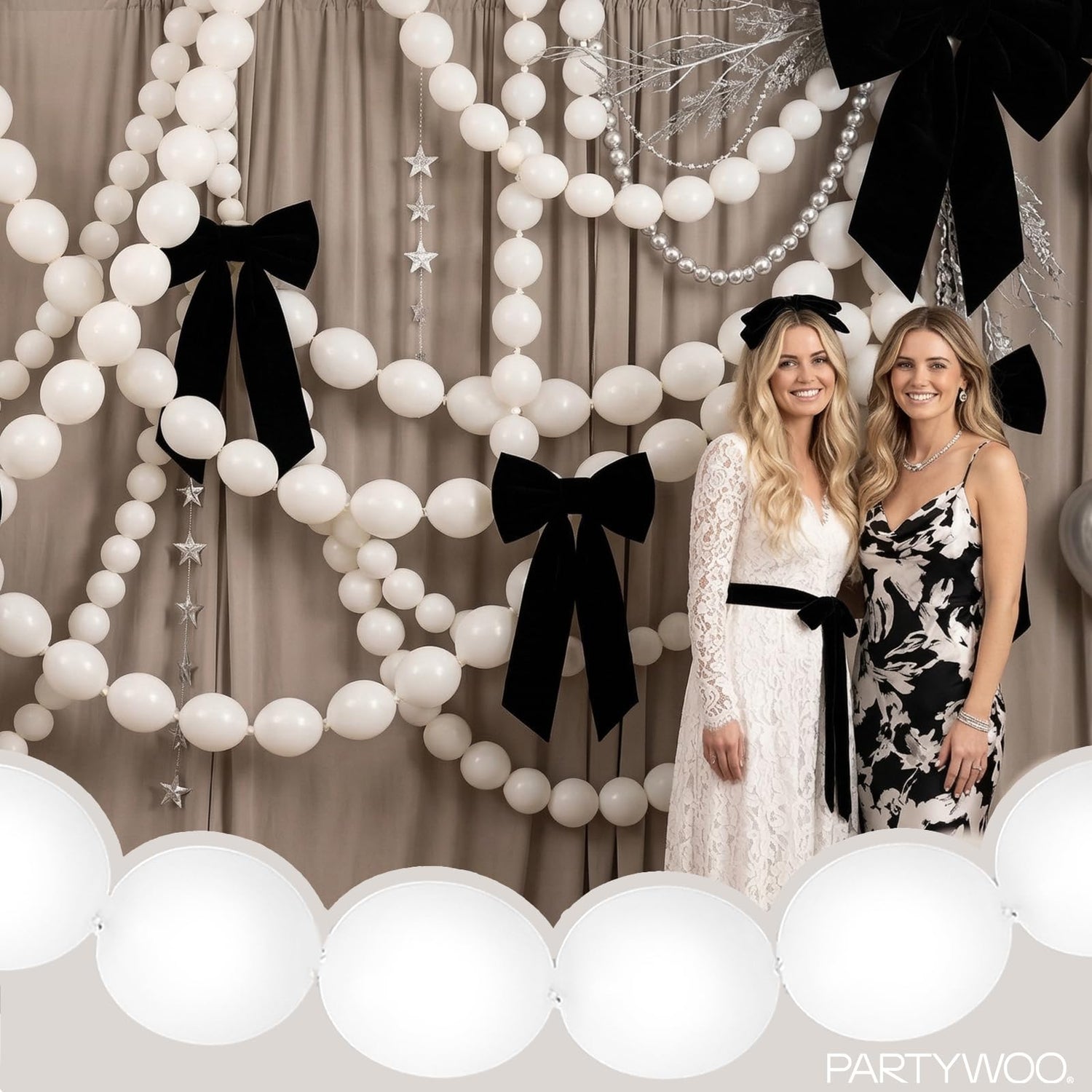 White-Y13 Linking Balloons 100pcs (12 inch)