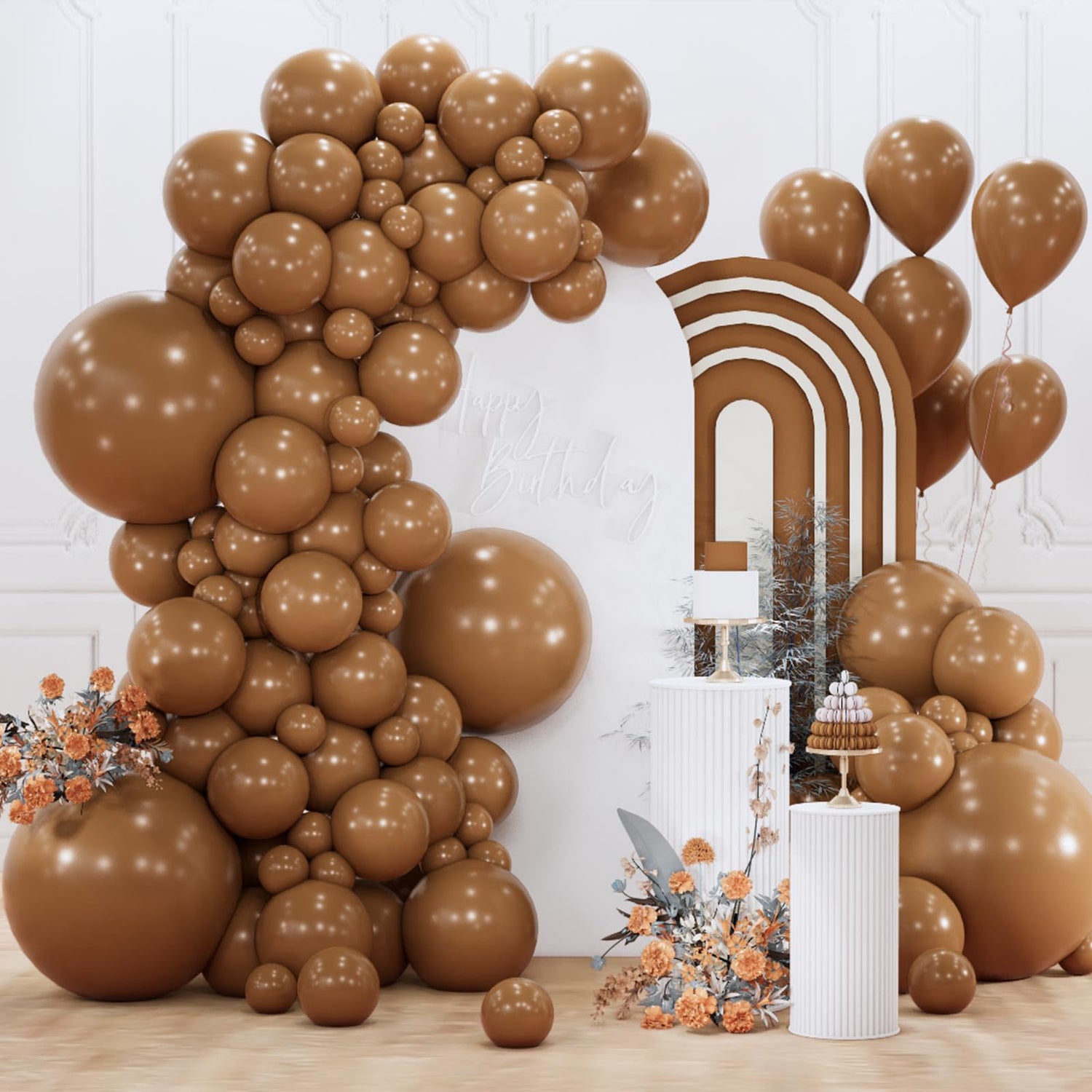 Brown-F09 Balloons Arch Kit Garland 155pcs (5/10/12/18 inch)