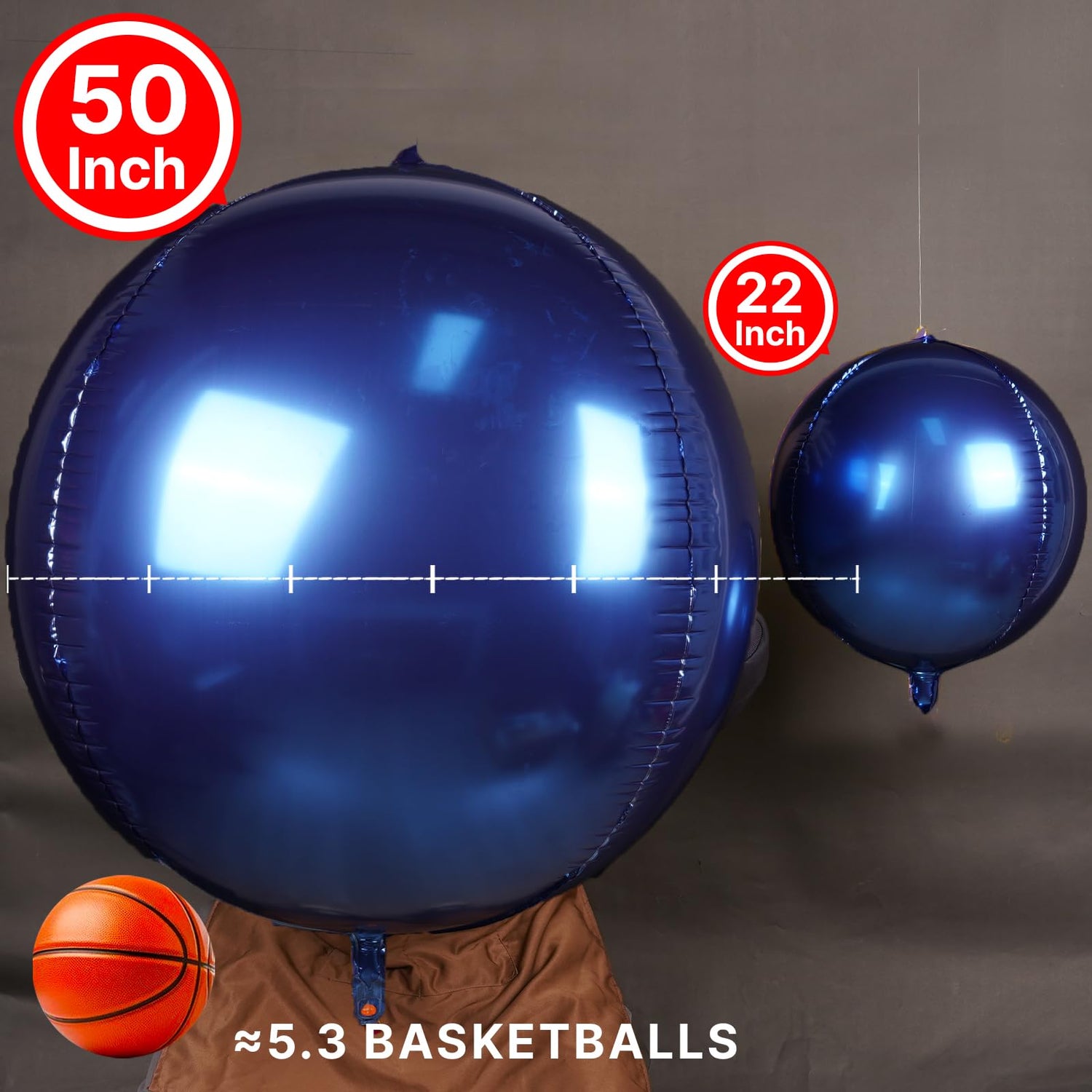 Blue-LG17 Foil Balloons 3pcs (50 inch)