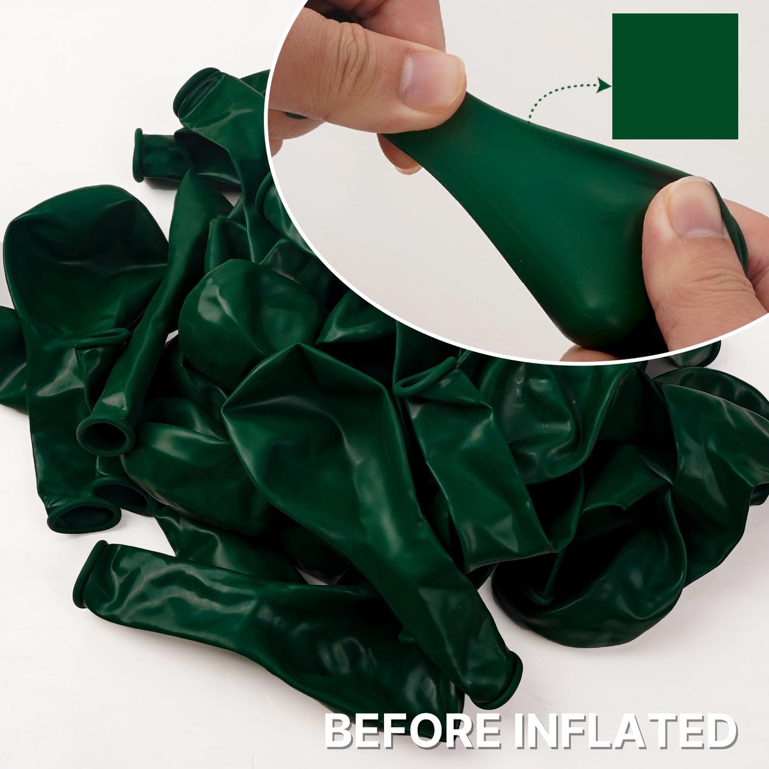 PartyWoo Dark Green Balloons 101pcs 12 Inch Emerald Hunter Forest Green Balloons for Wedding Boy Baby Shower Birthday Christmas Graduation Dinosaur Jungle Golf Theme Party Decorations Green-Y56