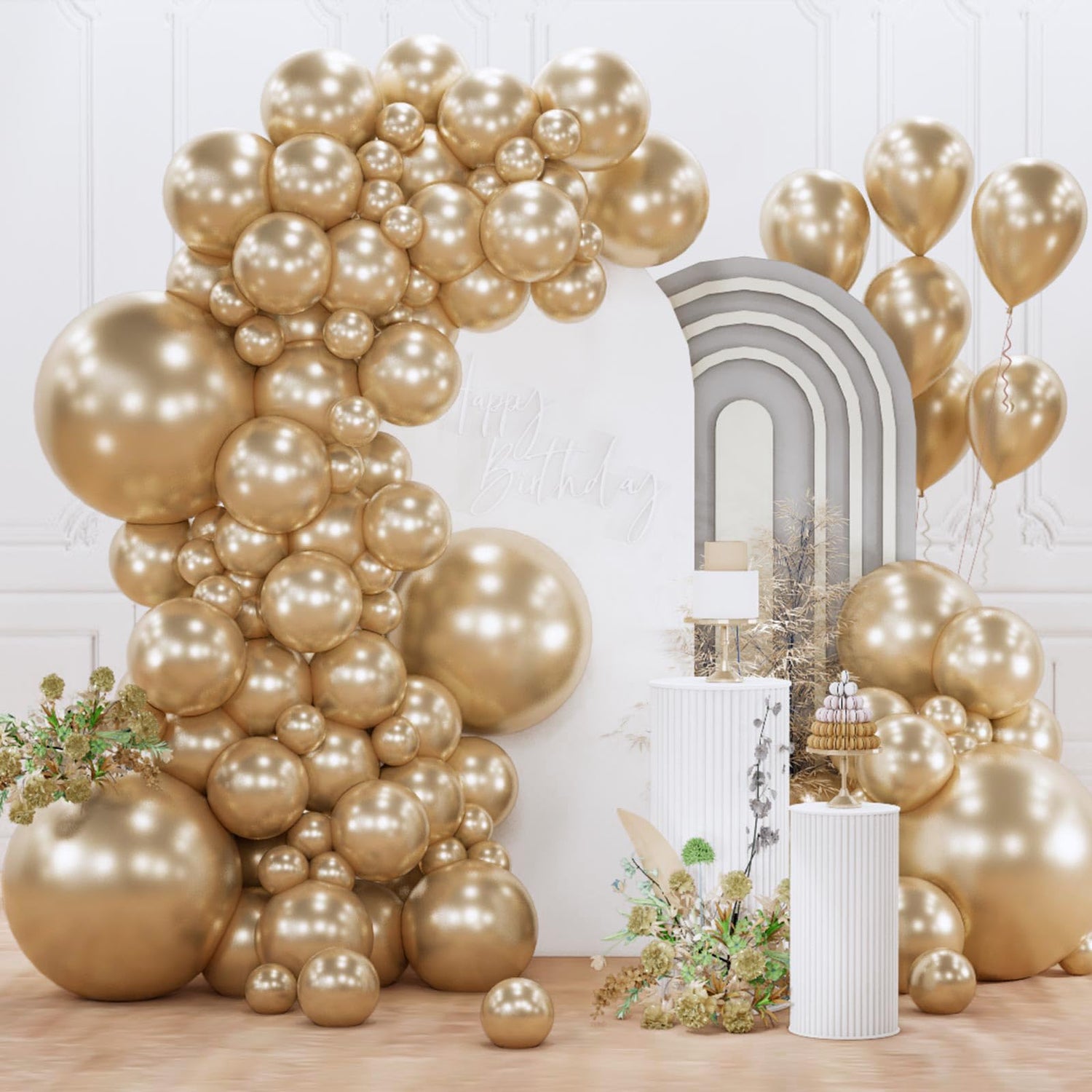 Gold-G127 Balloons Arch Kit Garland 155pcs (5/10/12/18 inch)