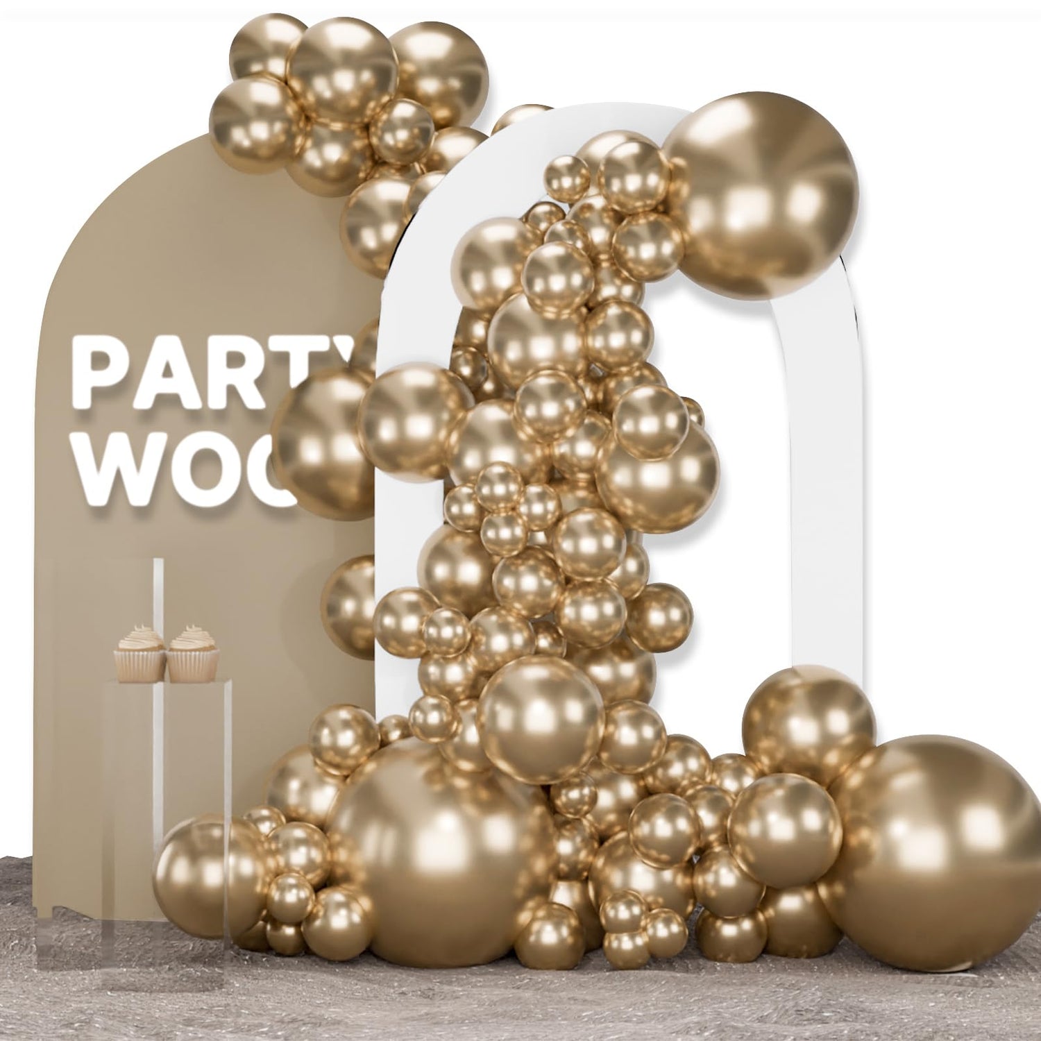 Gold-G127 Metallic Balloons Arch Kit Garland 123pcs (5/10/12/18 inch)