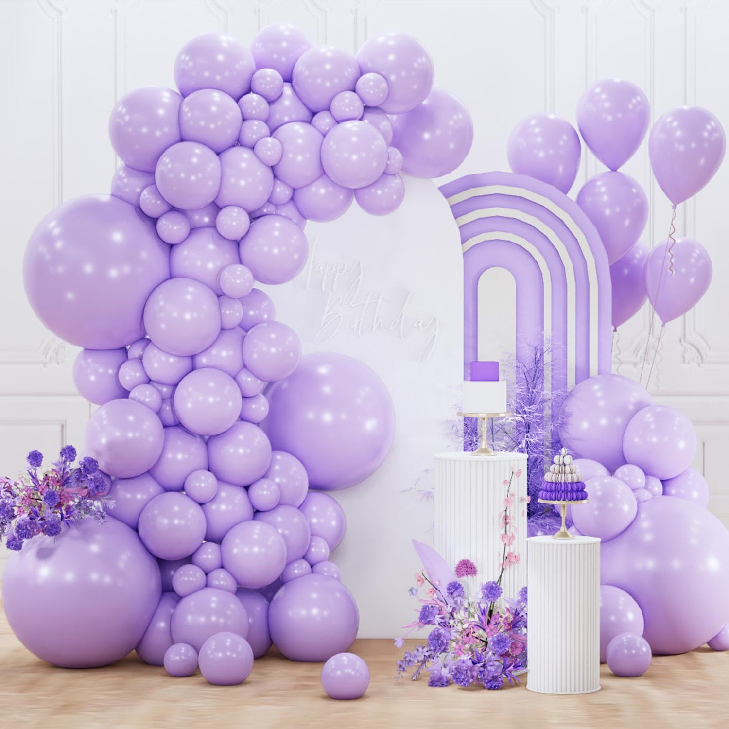 Macaron Purple-Q10 Balloons Arch Kit Garland 152pcs (5/10/12/18 inch)
