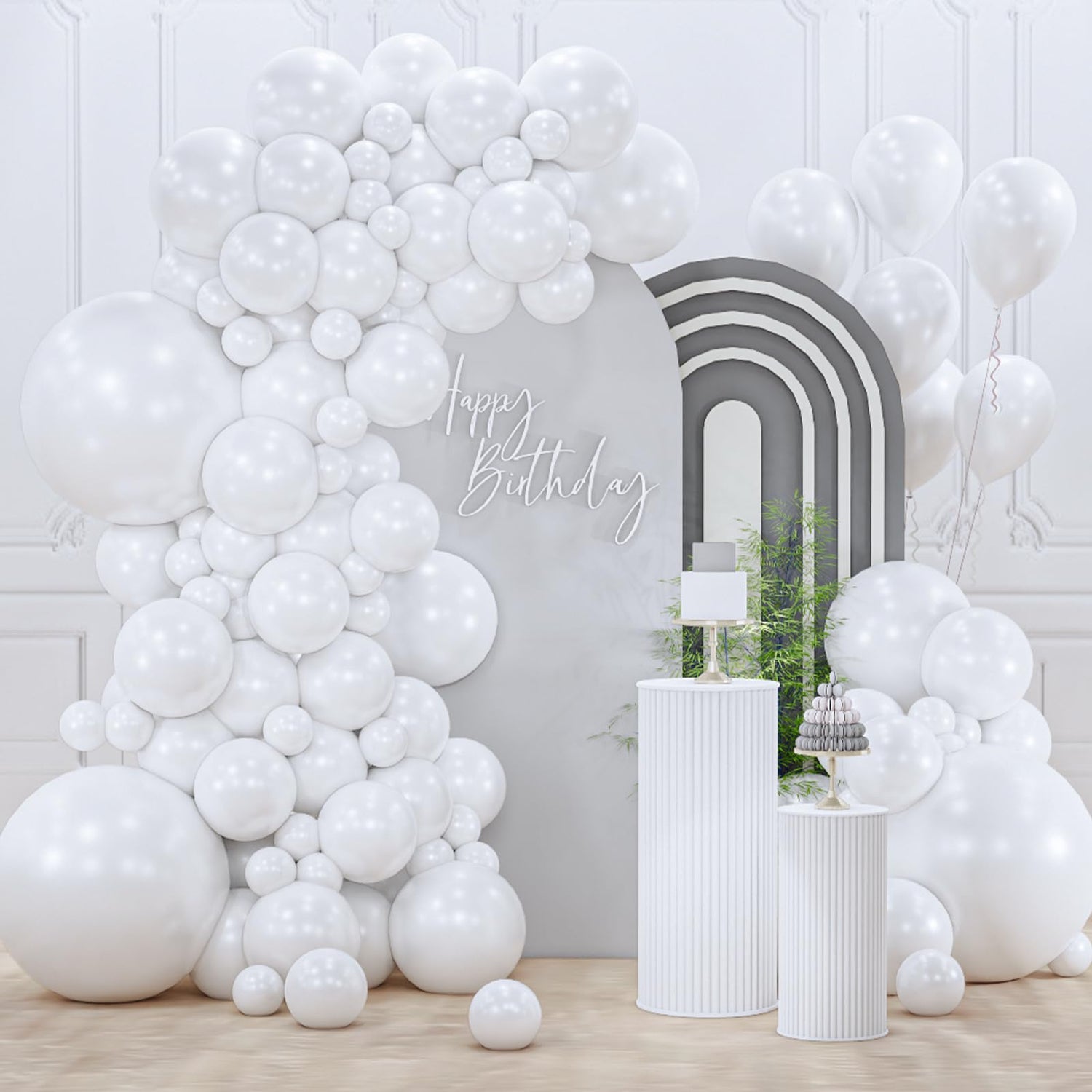 White-Z30 Balloons Arch Kit Garland 123pcs (5/10/12/18 inch)