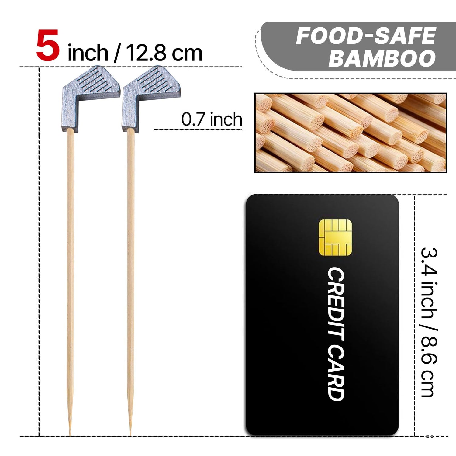 Silver-LG02 Cocktail Picks (Bamboo) 100pcs