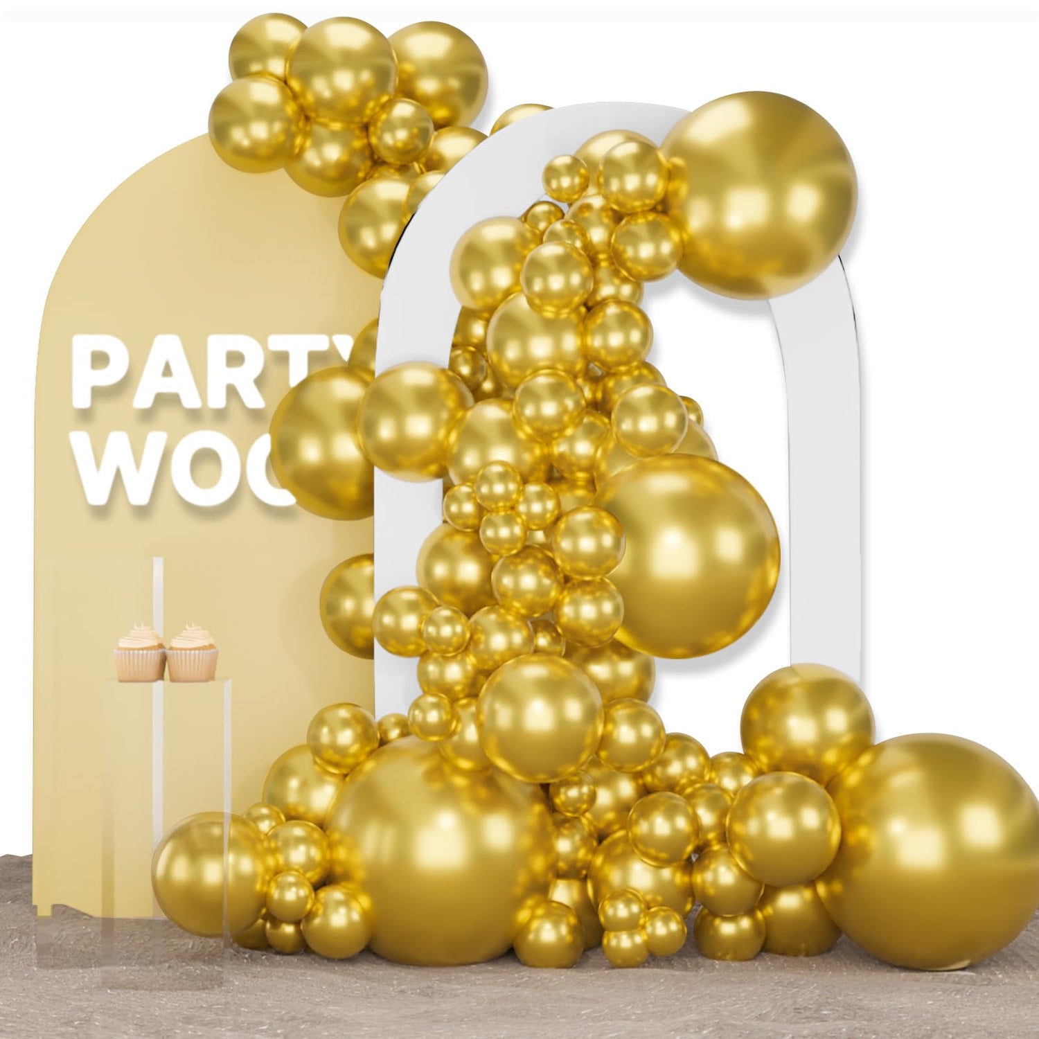 Gold-G101 Metallic Balloons Arch Kit Garland 155pcs (5/10/12/18 inch)