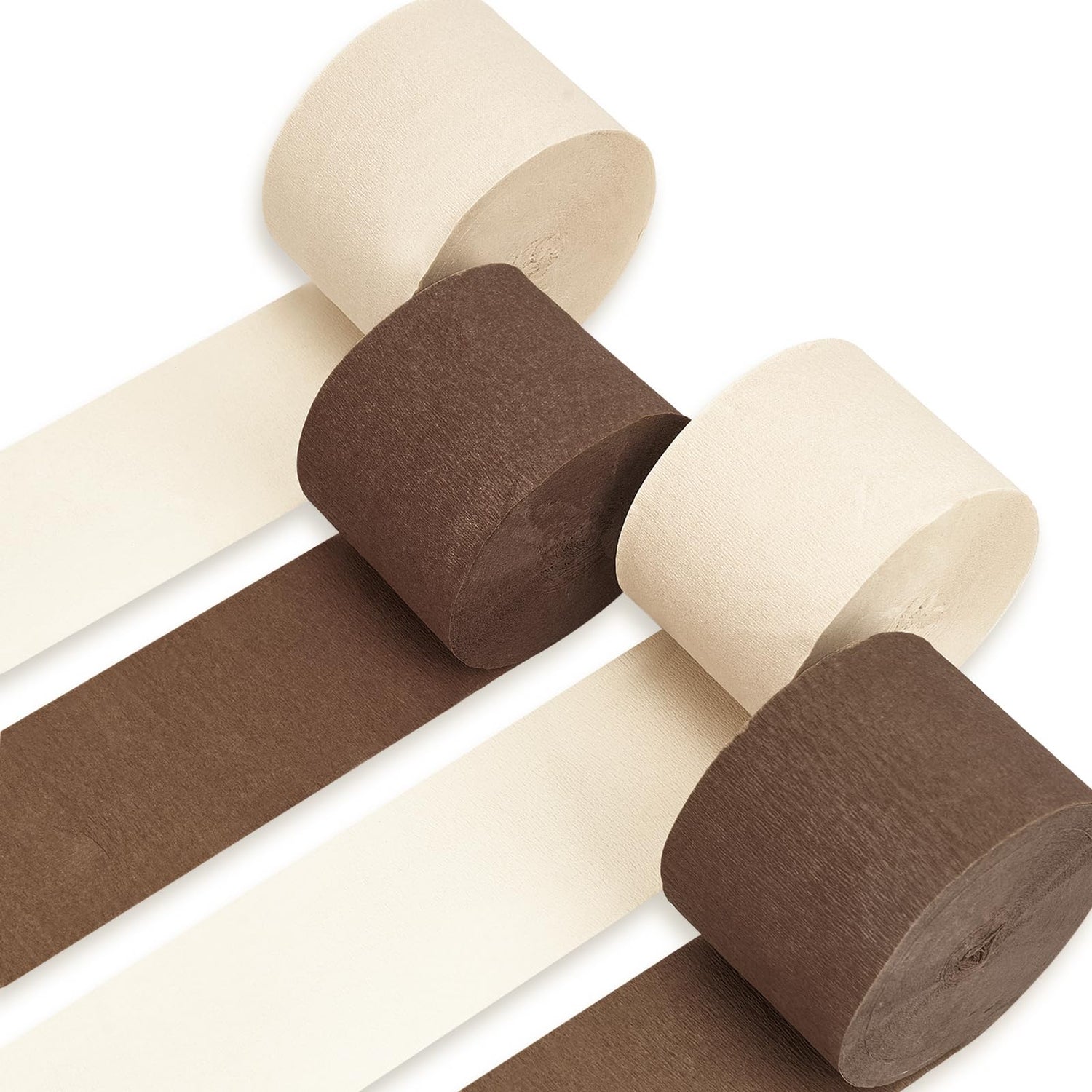 Brown & Sand White Crepe Paper 4pcs