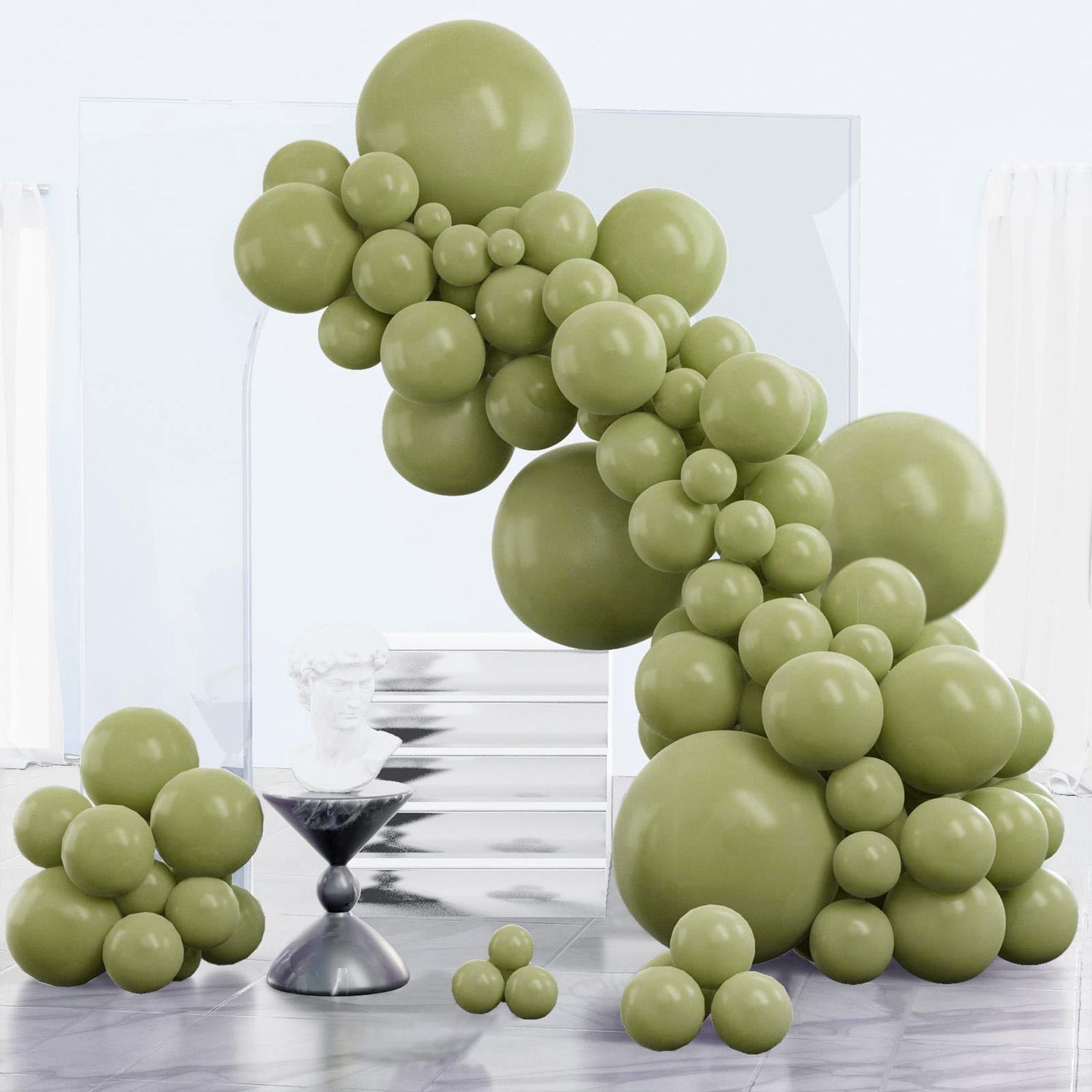 Green-F11 Balloons Arch Kit Garland 152pcs (5/10/12/18 inch)