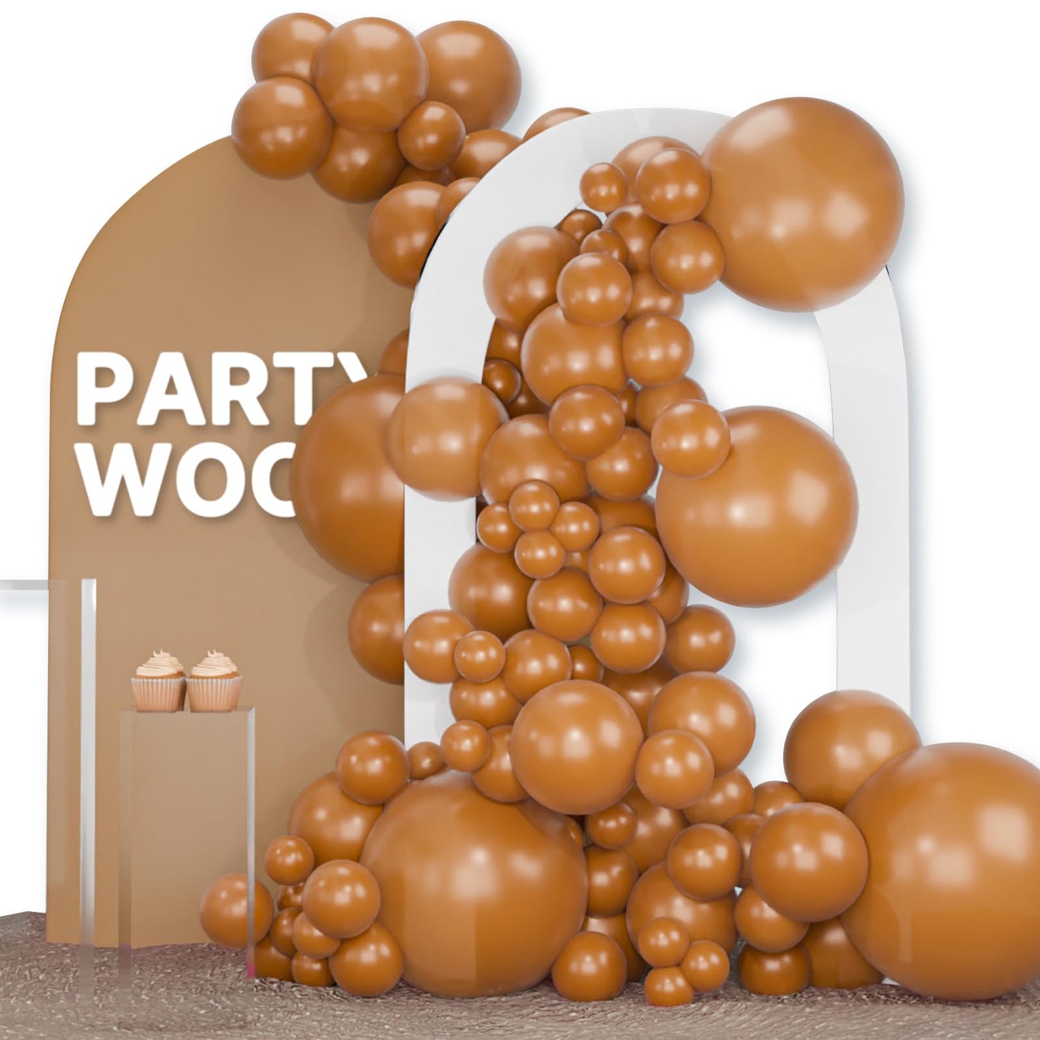 Brown-F10 Balloons Arch Kit Garland 120pcs (5/10/12/18 inch)