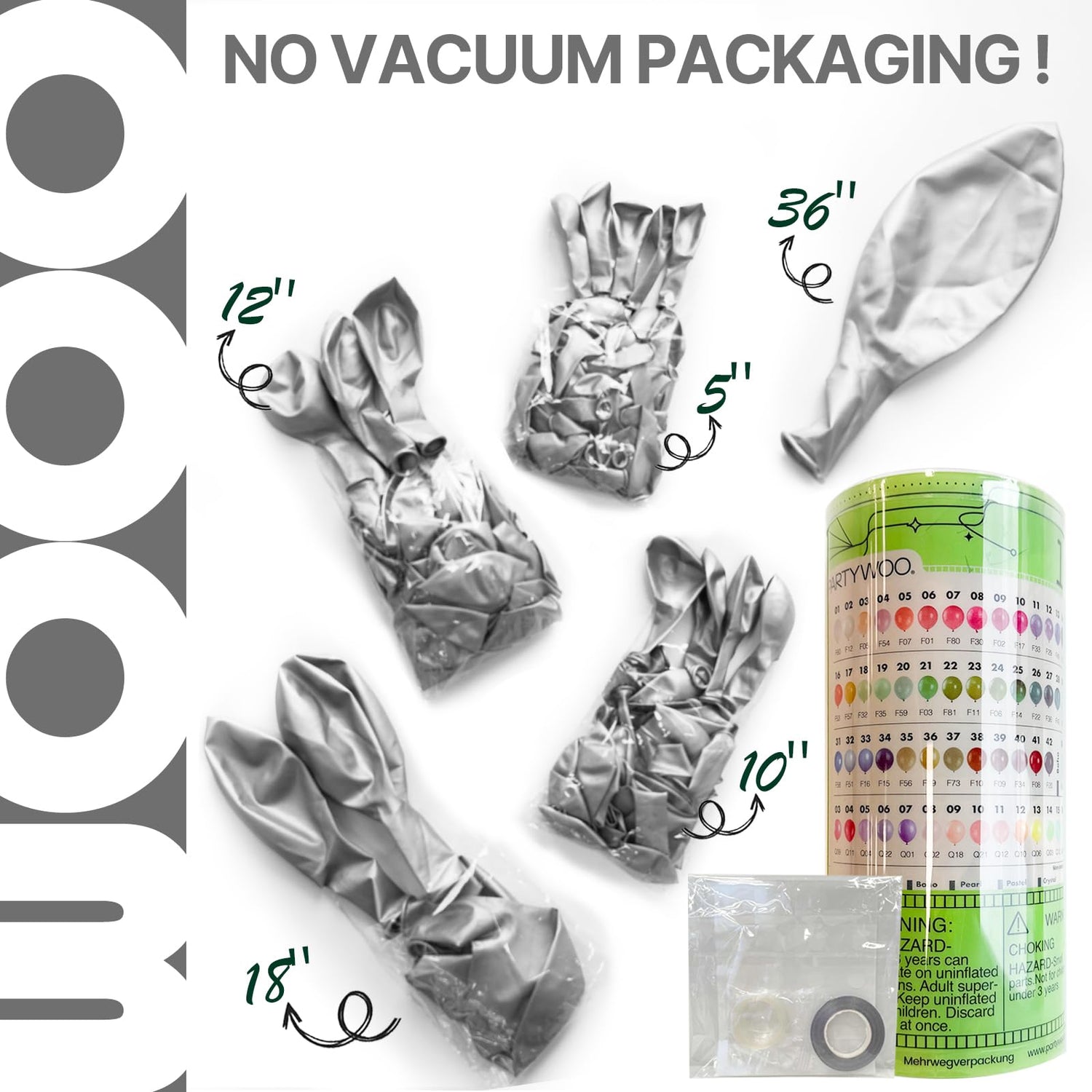 Silver-G102 Metallic Balloons Arch Kit Garland 127pcs (5/10/12/18/36 inch)