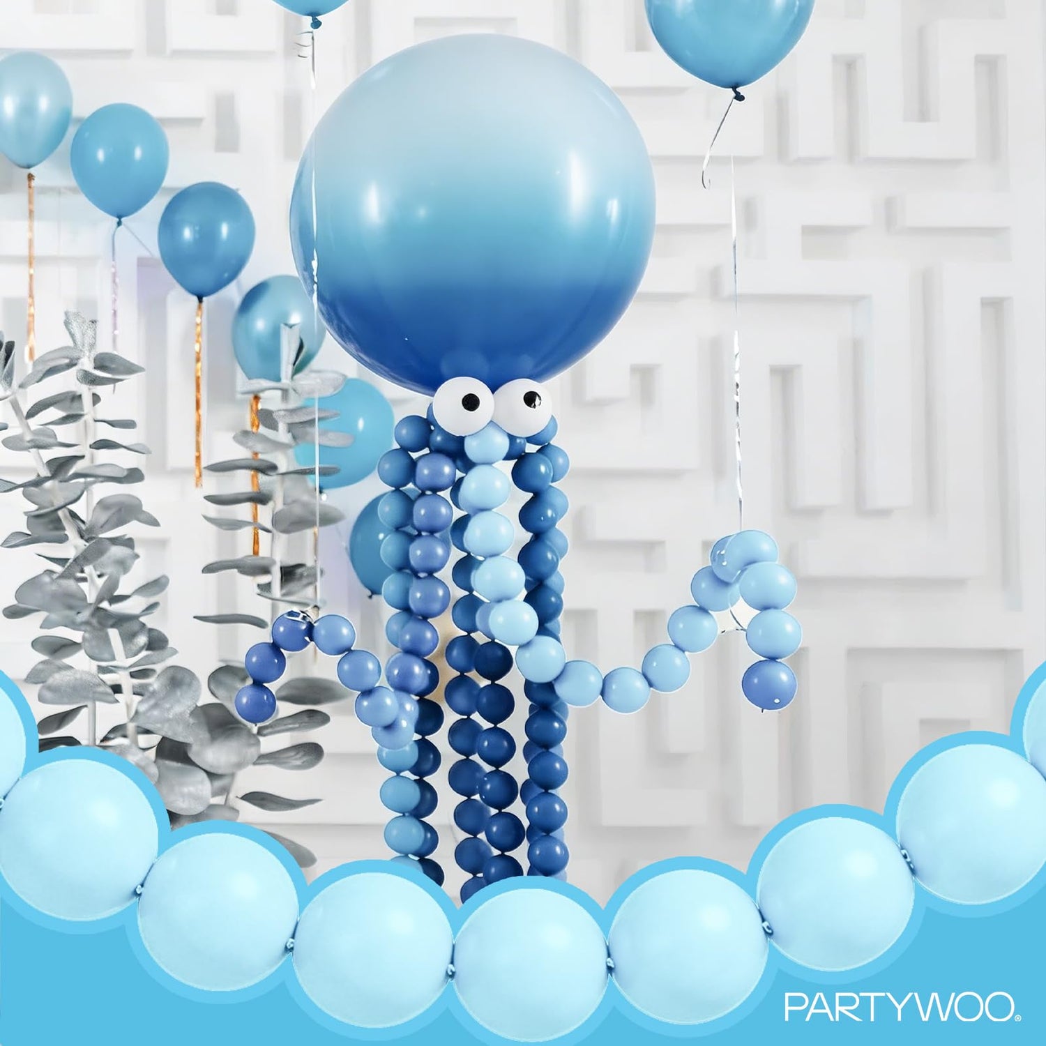 Blue-Y4 Linking Balloons 100pcs (6 inch)