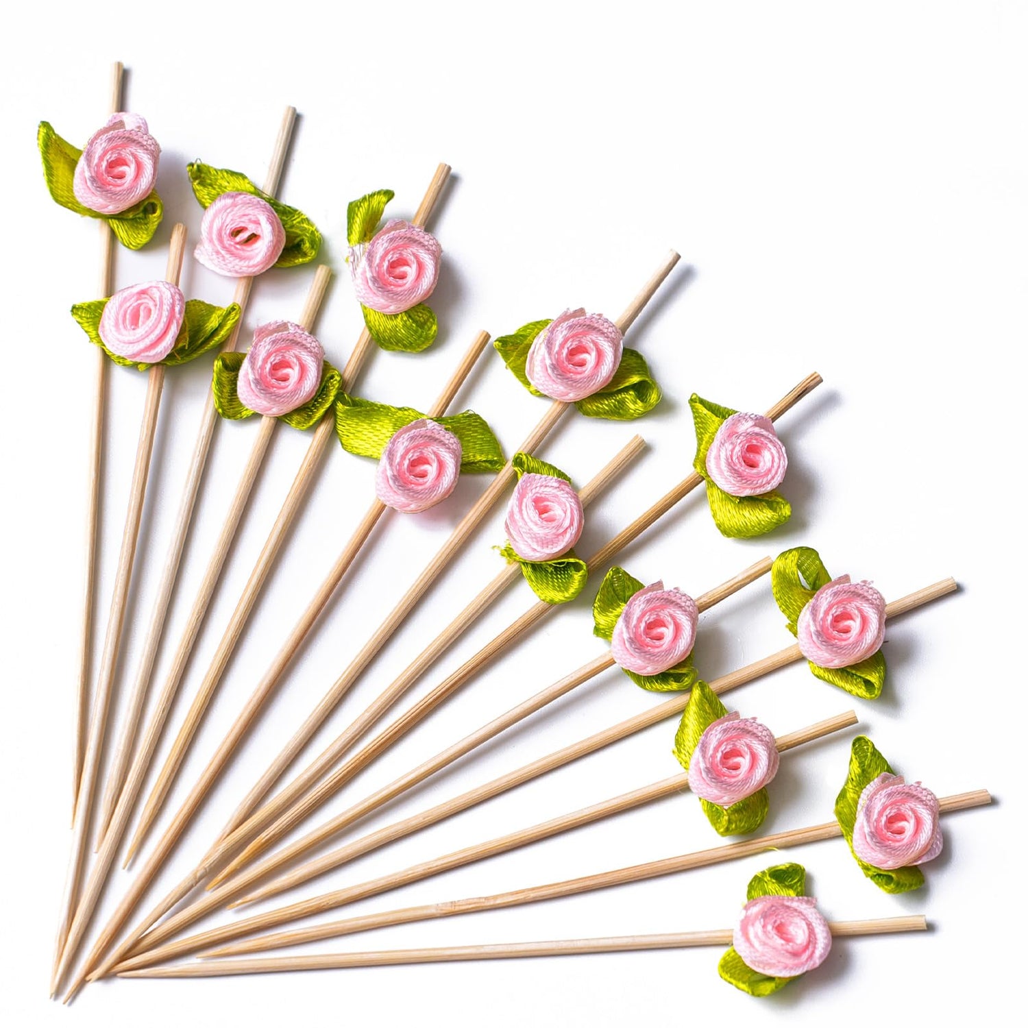 Pink-LG713 Cocktail Picks (Bamboo) 100pcs