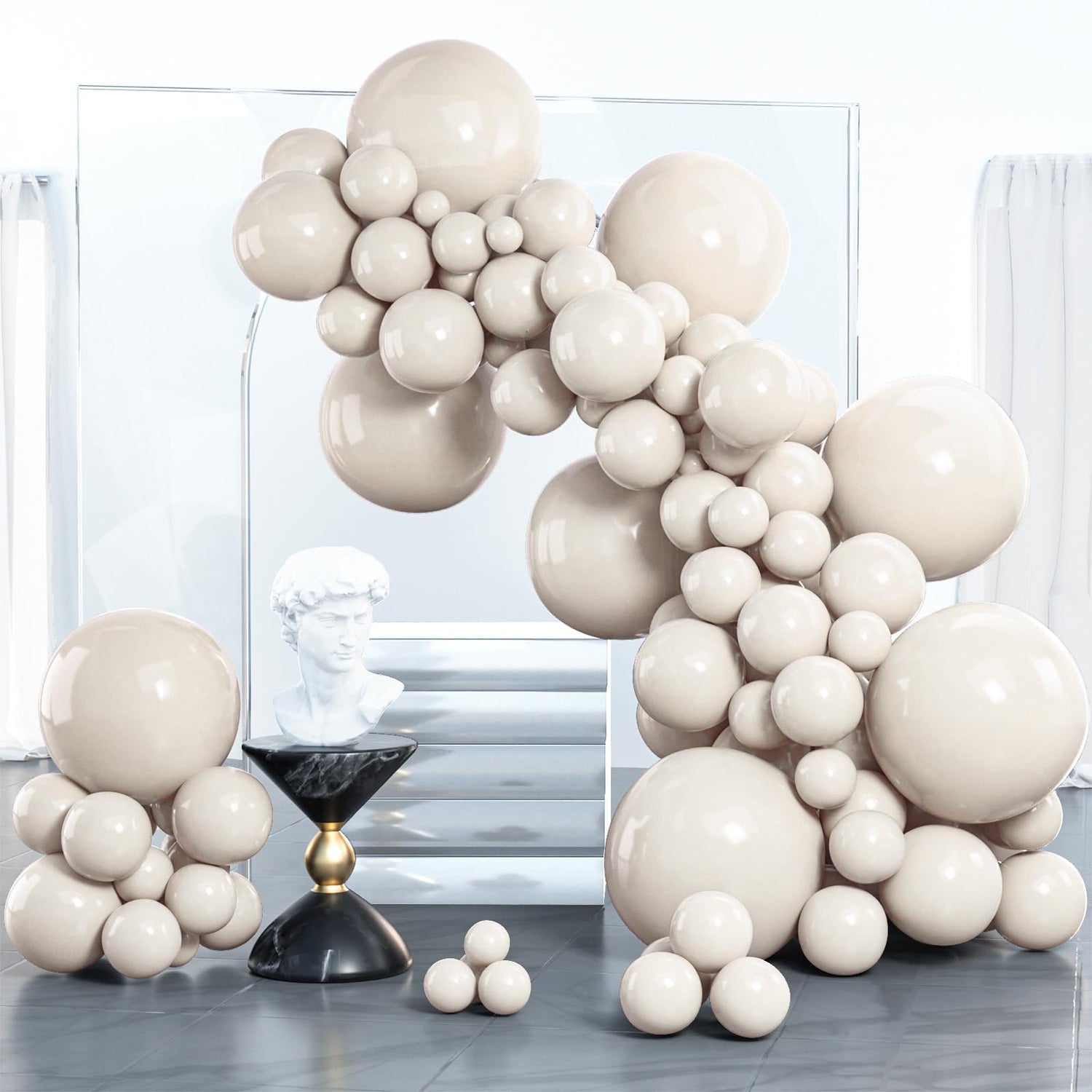 Sand White-F12 Balloons Arch Kit Garland 100pcs (5/10/12/18 inch)