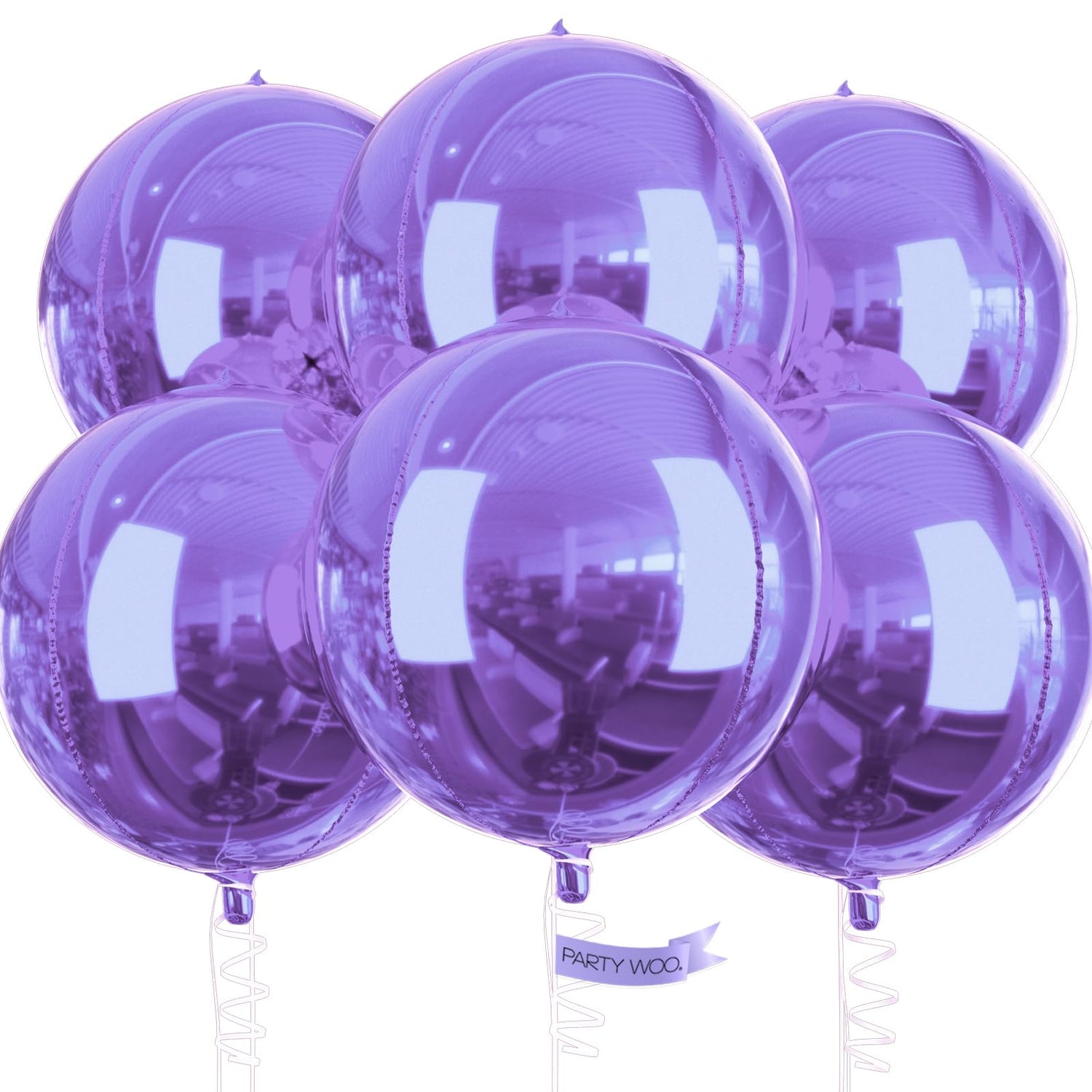Purple-LG09 Foil Balloons 6pcs (22 inch)