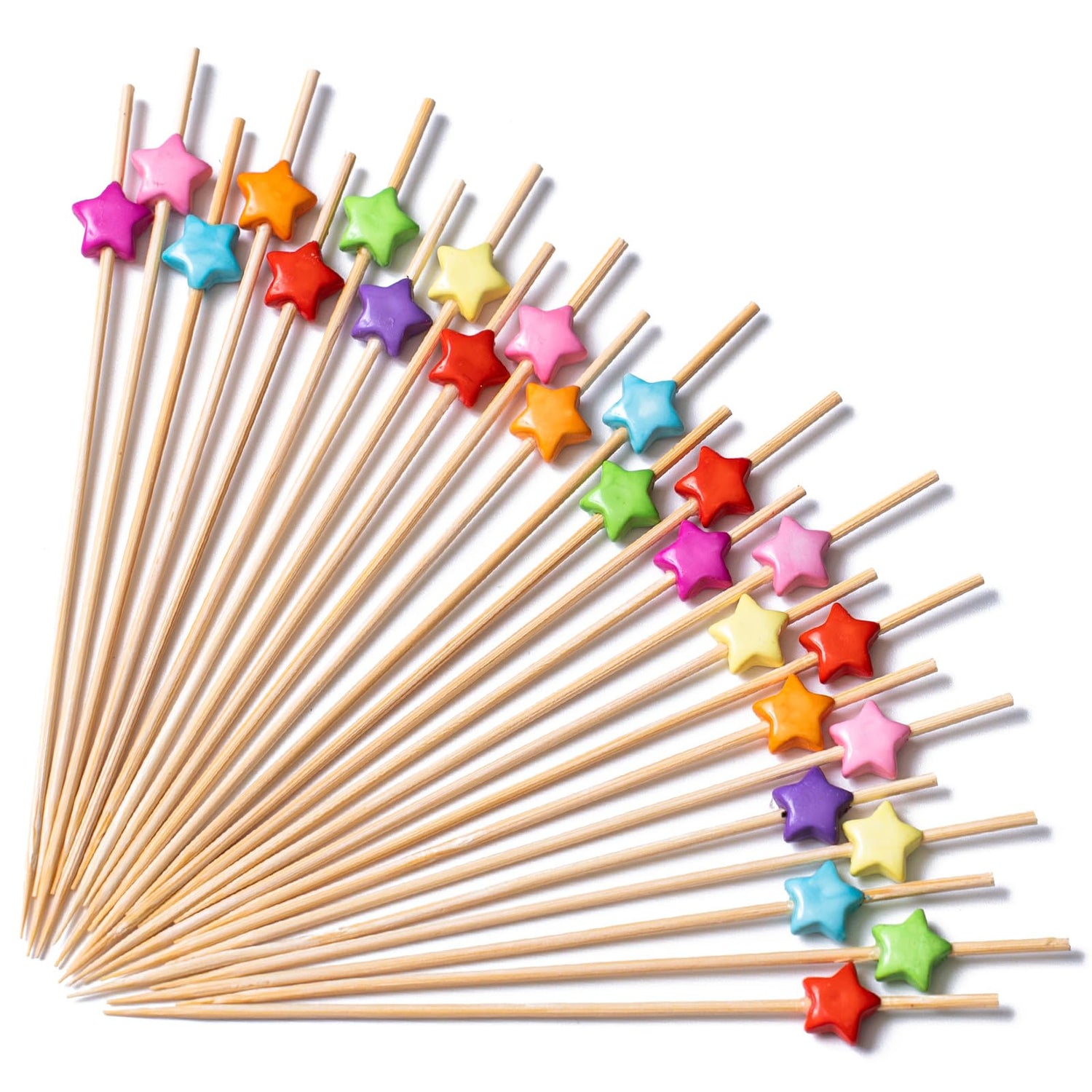Multicolored Cocktail Picks (Bamboo) 100pcs