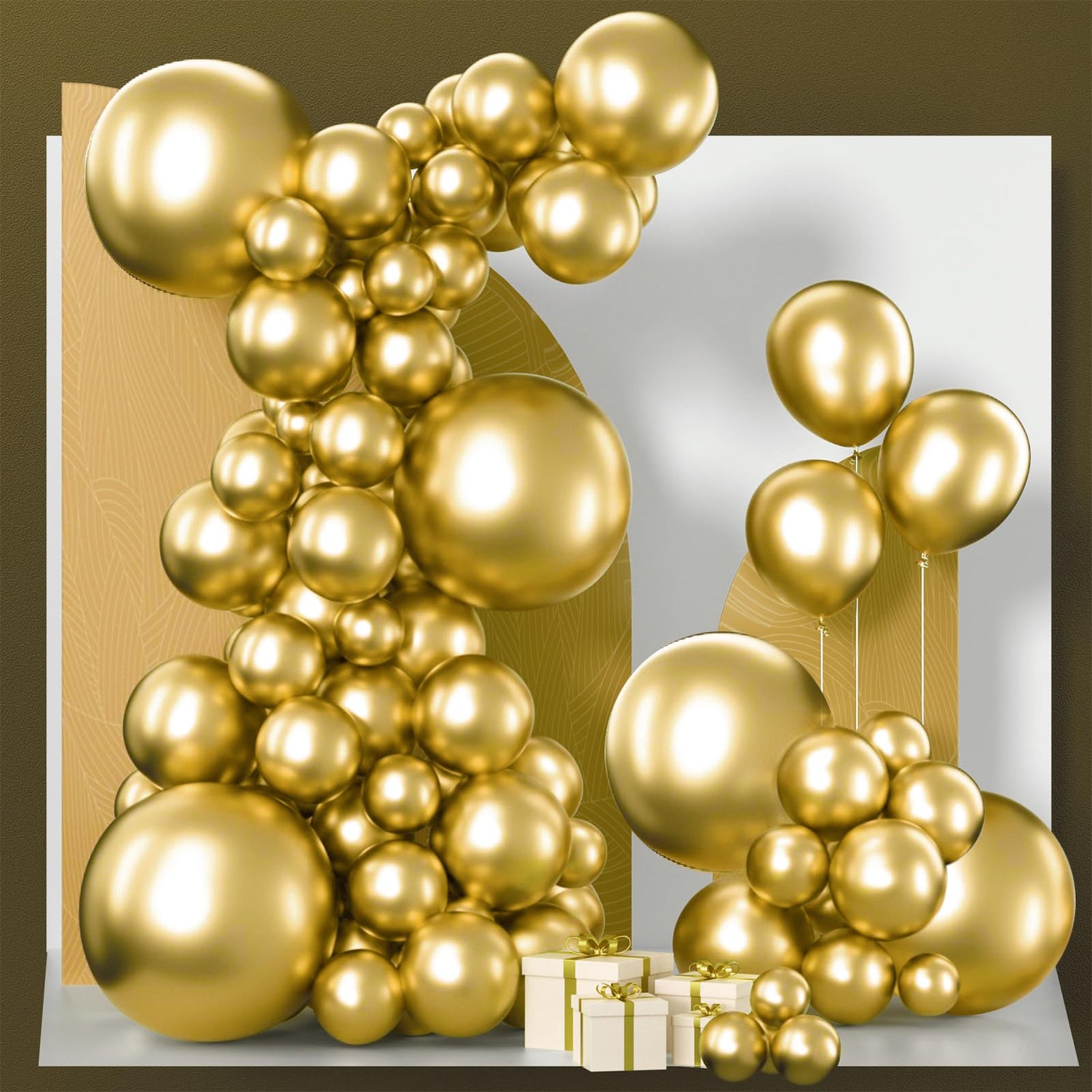 Gold-G101 Metallic Balloons Arch Kit Garland 120pcs (5/10/12/18 inch)