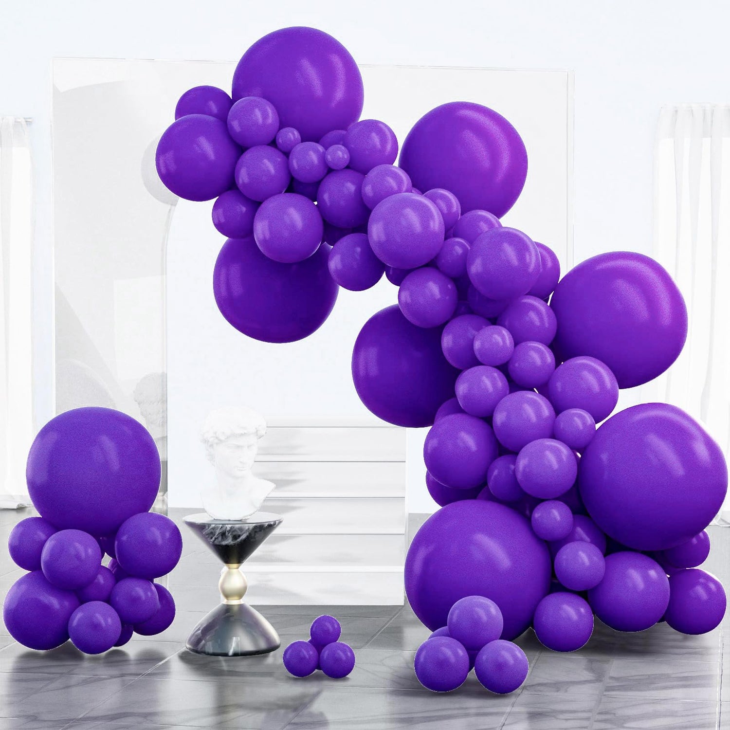 PartyWoo Dark Purple Balloons 100pcs Different Sizes of 18 12 10 5 Inch Royal Purple Balloon Arch Kit Garland for Birthday Baby Shower Graduation Anniversary Bachelorette Party Decorations Purple-Y16