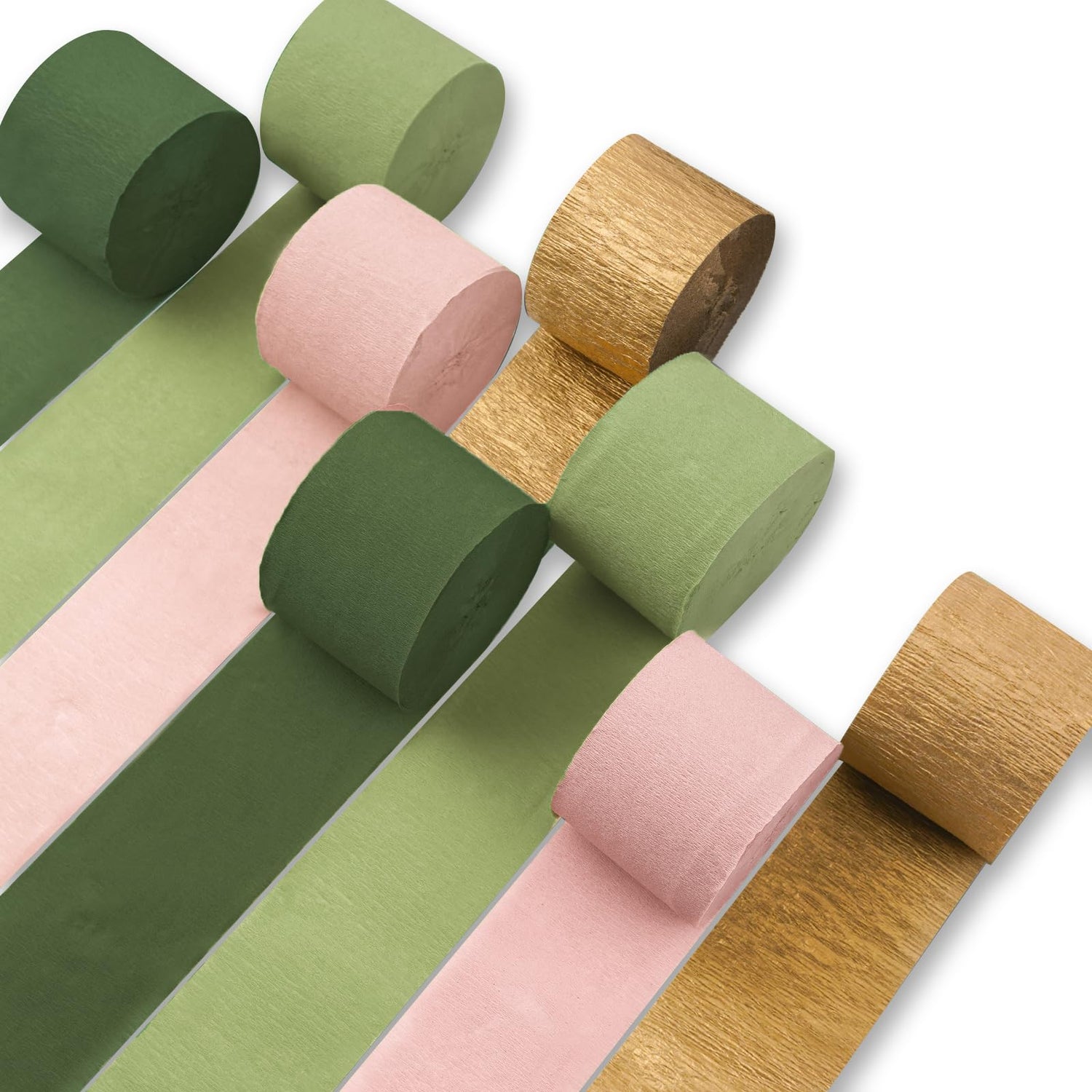 Vintage Green Ombre Crepe Paper 8pcs