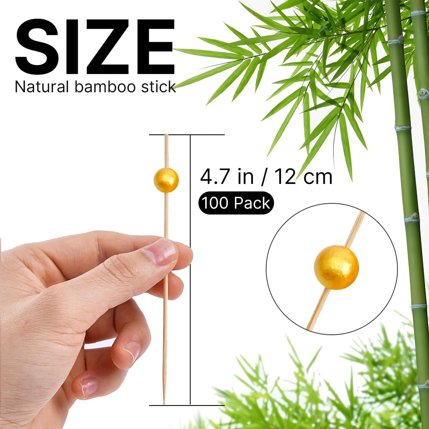 Yellow Cocktail Picks (Bamboo) 100pcs