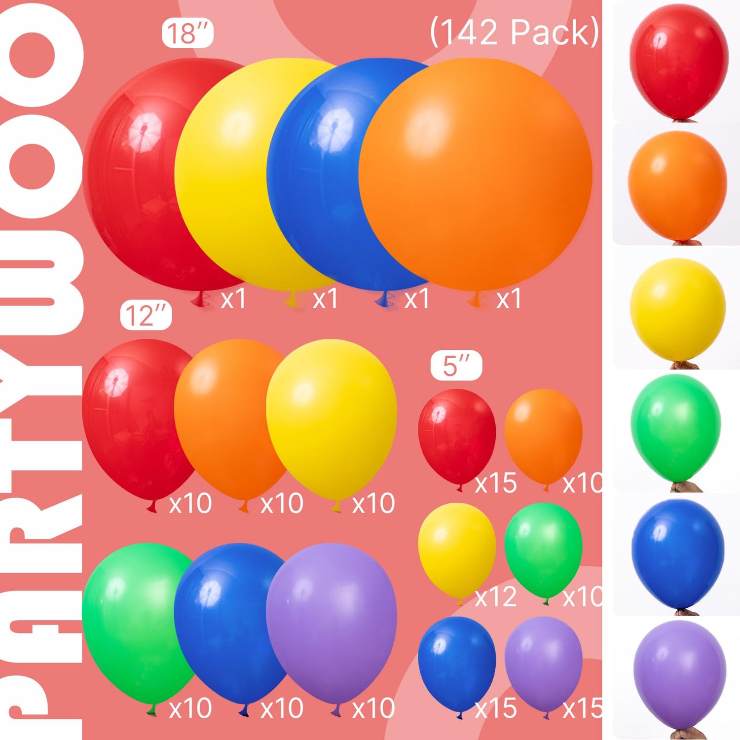 Multicolored Balloons 142pcs