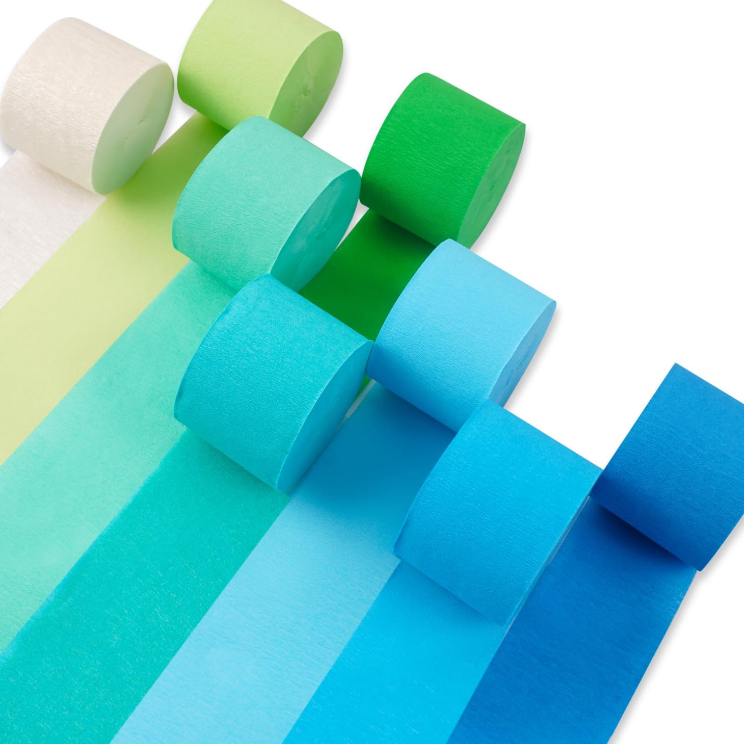 Ombre Blue & Green Crepe Paper 8pcs