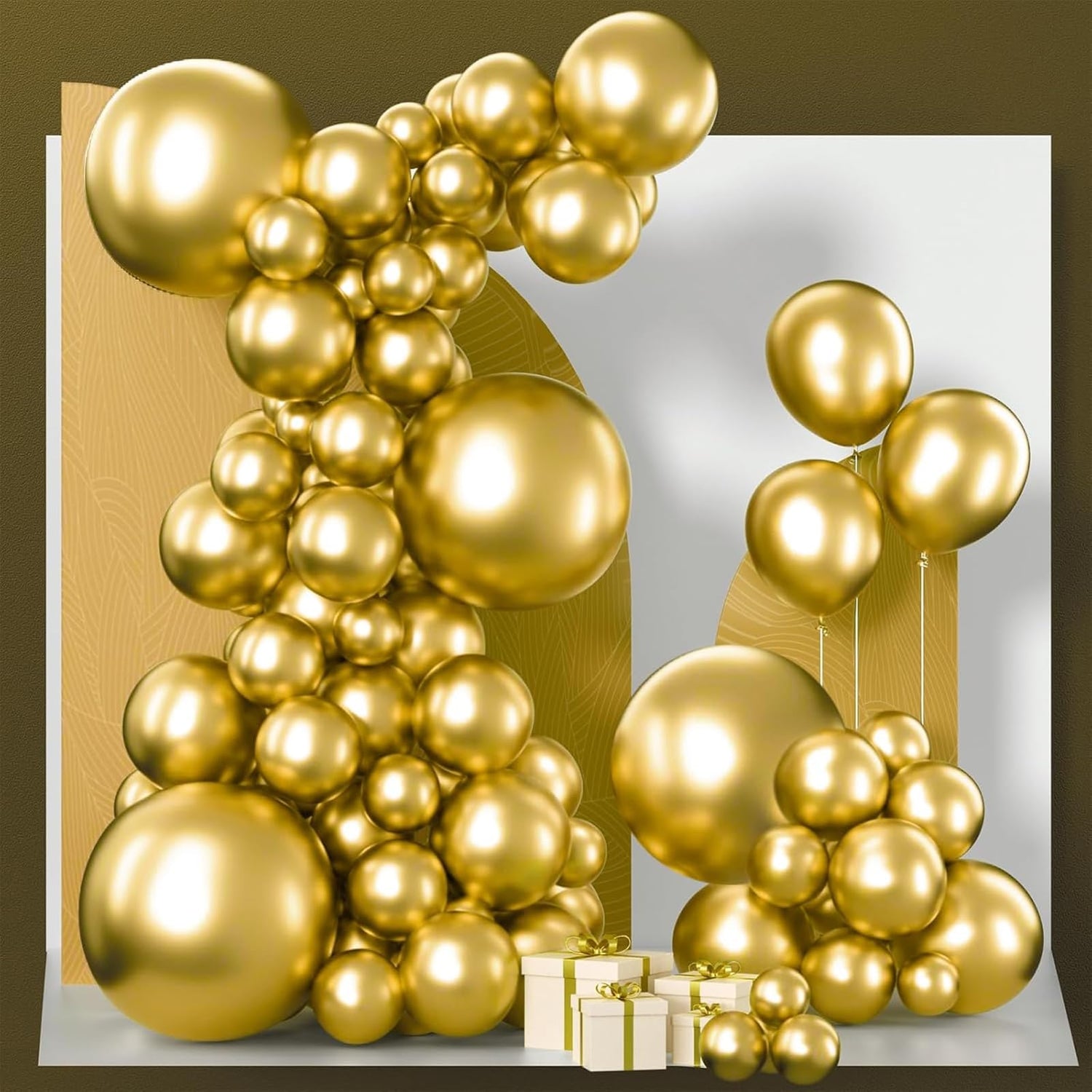 Gold-G101 Metallic Balloons Arch Kit Garland 152pcs (5/10/12/18 inch)