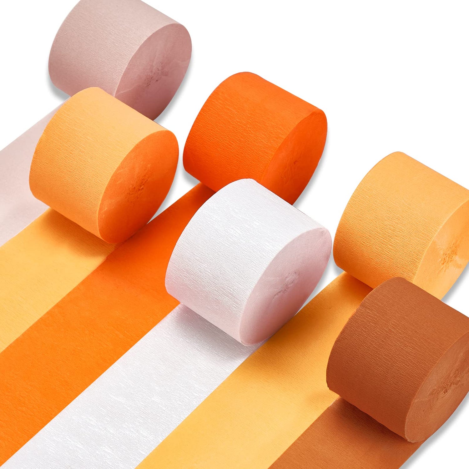 Orange & Brown Crepe Paper 6pcs