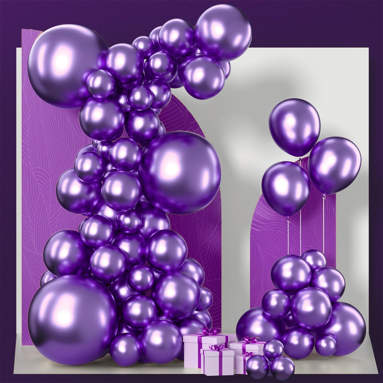 Purple-G105 Balloons Arch Kit Garland 85pcs (5/10/12/18 inch)