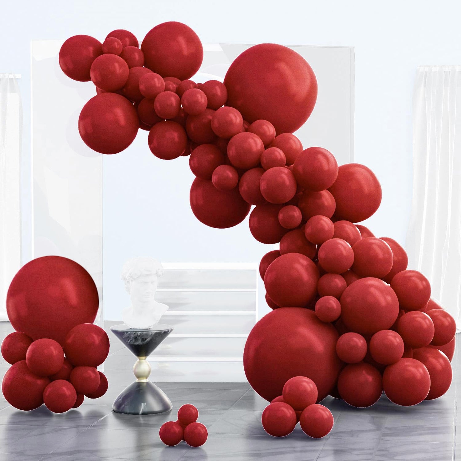 PartyWoo Burgundy Balloons 85 pcs Different Sizes of 18 12 10 5 Inch Dark Chestnut Red Maroon Balloon Arch Kit Garland for Birthday Graduation Anniversary Cherry Casino Party Decorations Red-Y62