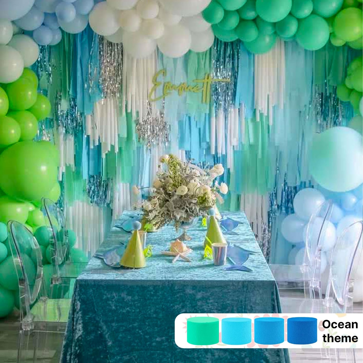 Mint Green-22 Crepe Paper 4pcs