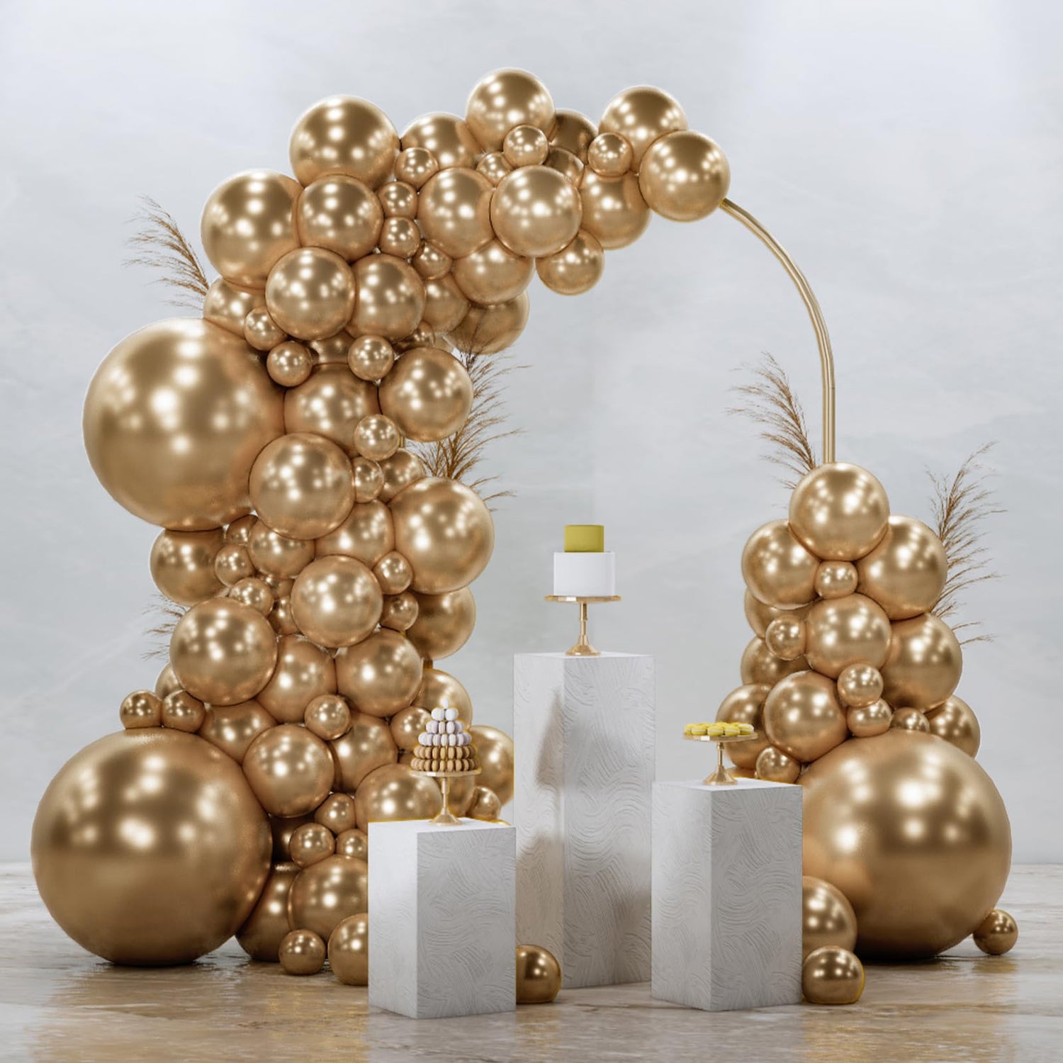 Gold-G127 Metallic Balloons Arch Kit Garland 128pcs (5/10/12/18 inch)