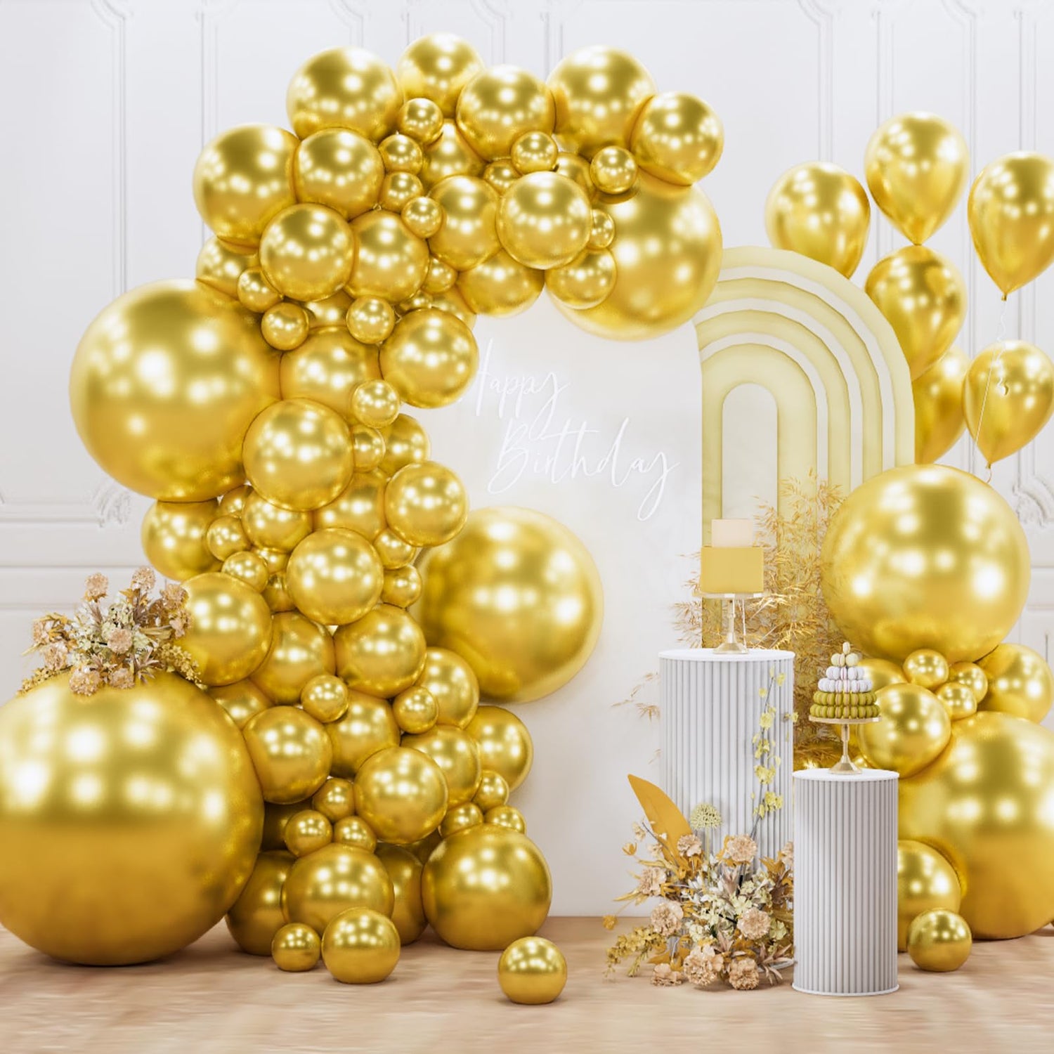 Gold-G101 Metallic Balloons Arch Kit Garland 127pcs (5/10/12/18/36 inch)