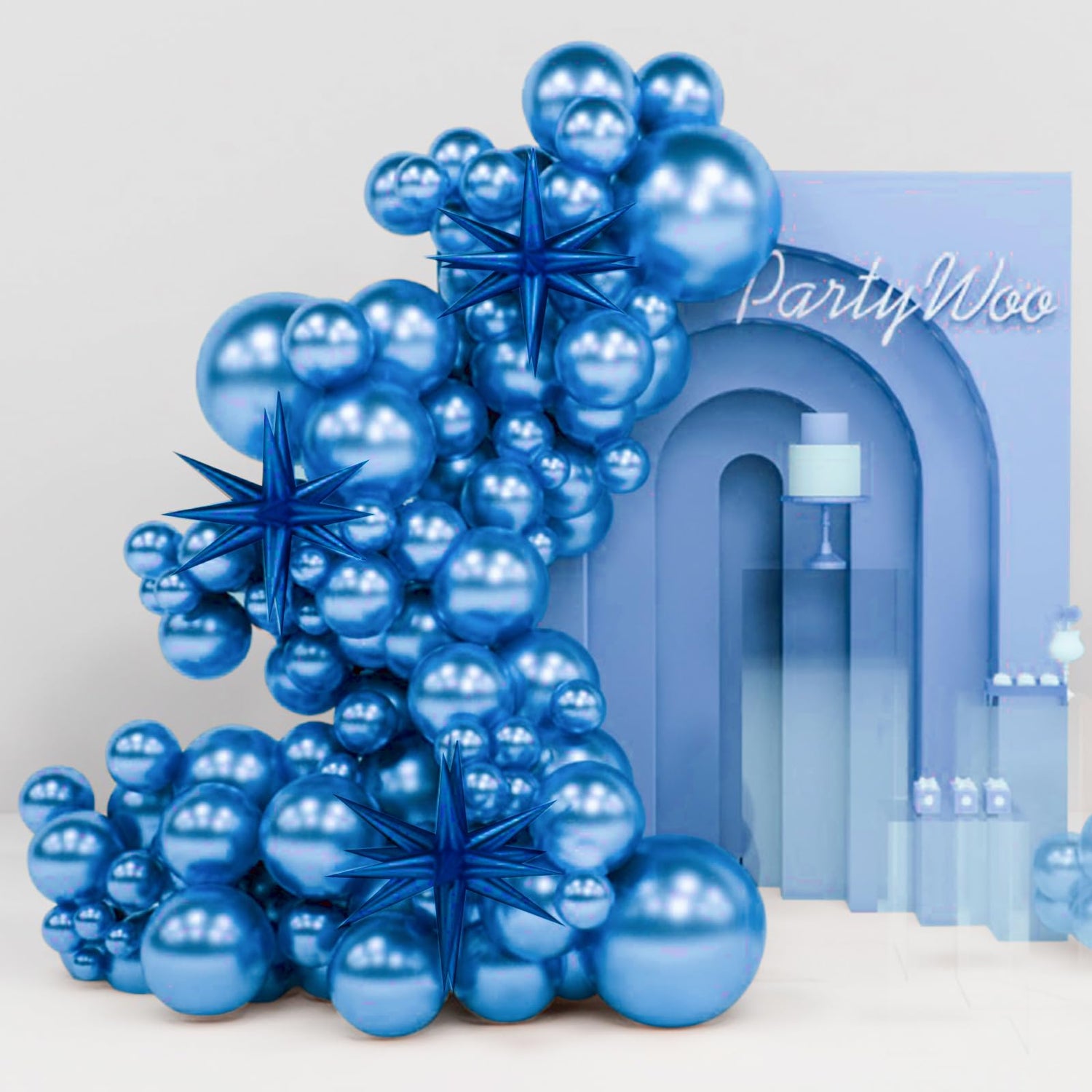 Blue-G106 Metallic Balloons Arch Kit Garland 110pcs (5/10/12/18 inch)
