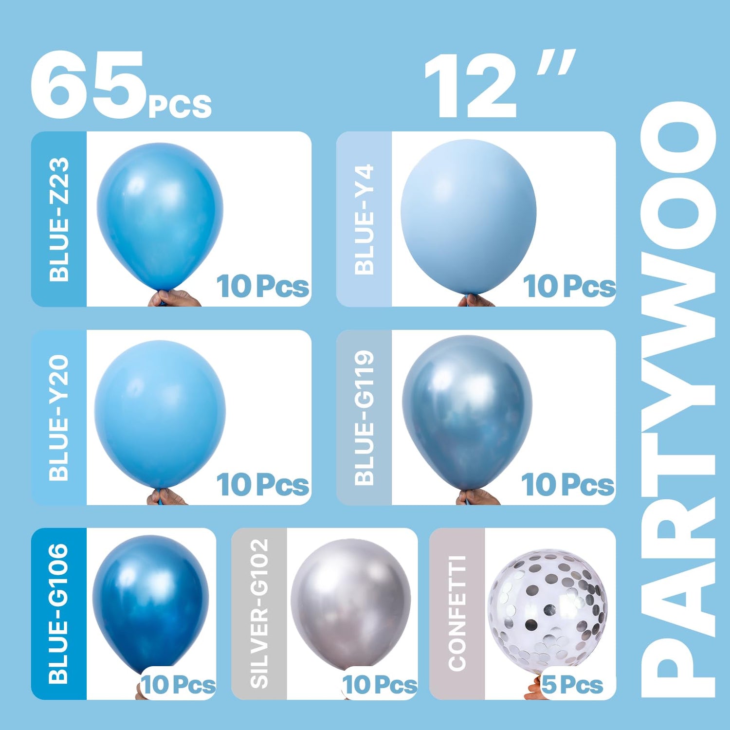 Blue Ombre Balloons 65pcs
