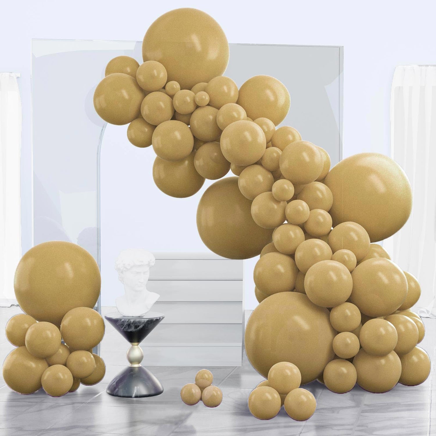 Brown-F19 Balloons Arch Kit Garland 140pcs (5/10/12/18 inch)